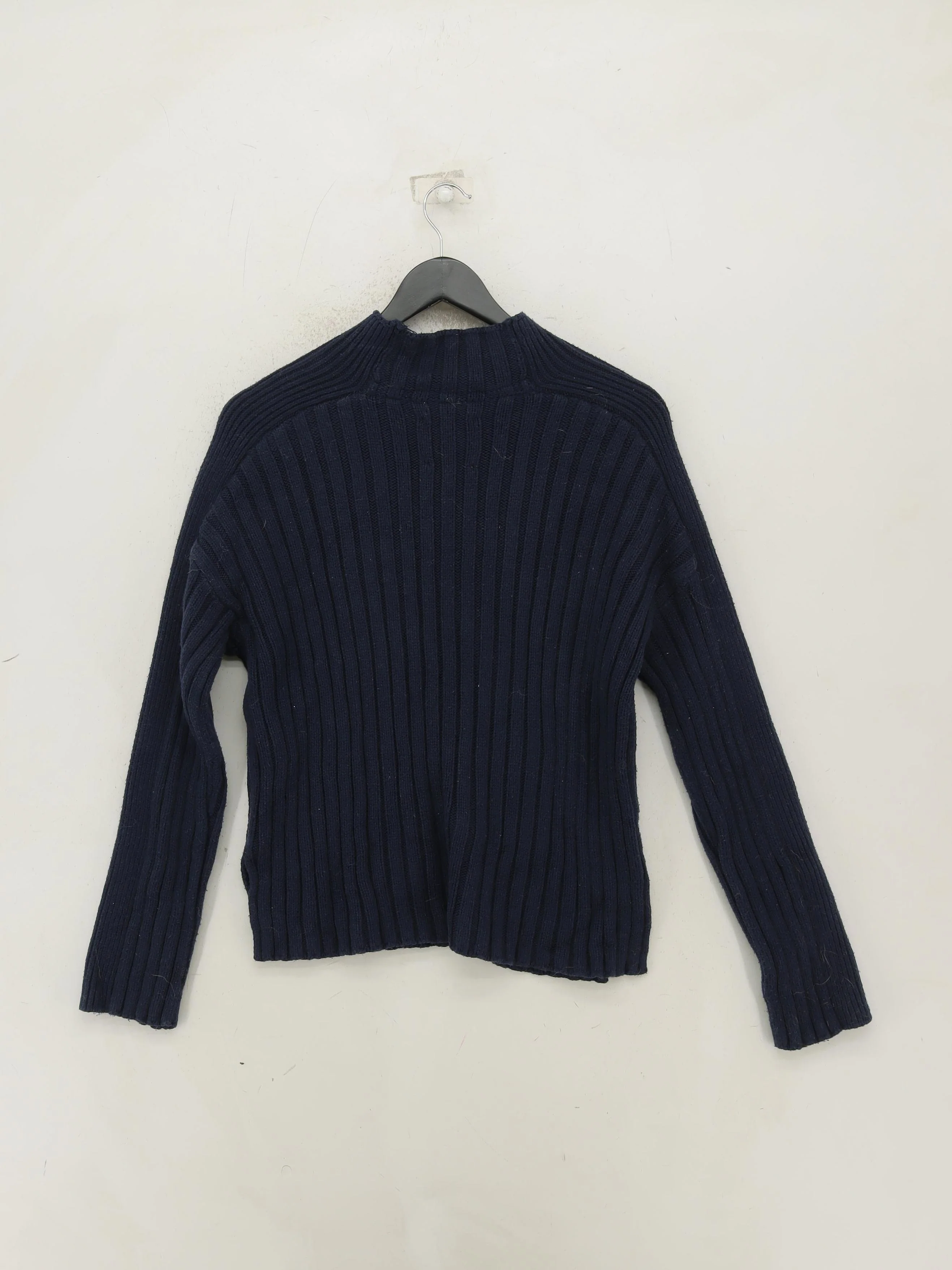 Abercrombie & Fitch Women's Jumper S Blue Cotton with Nylon Mock Neck Pullover - Image 2