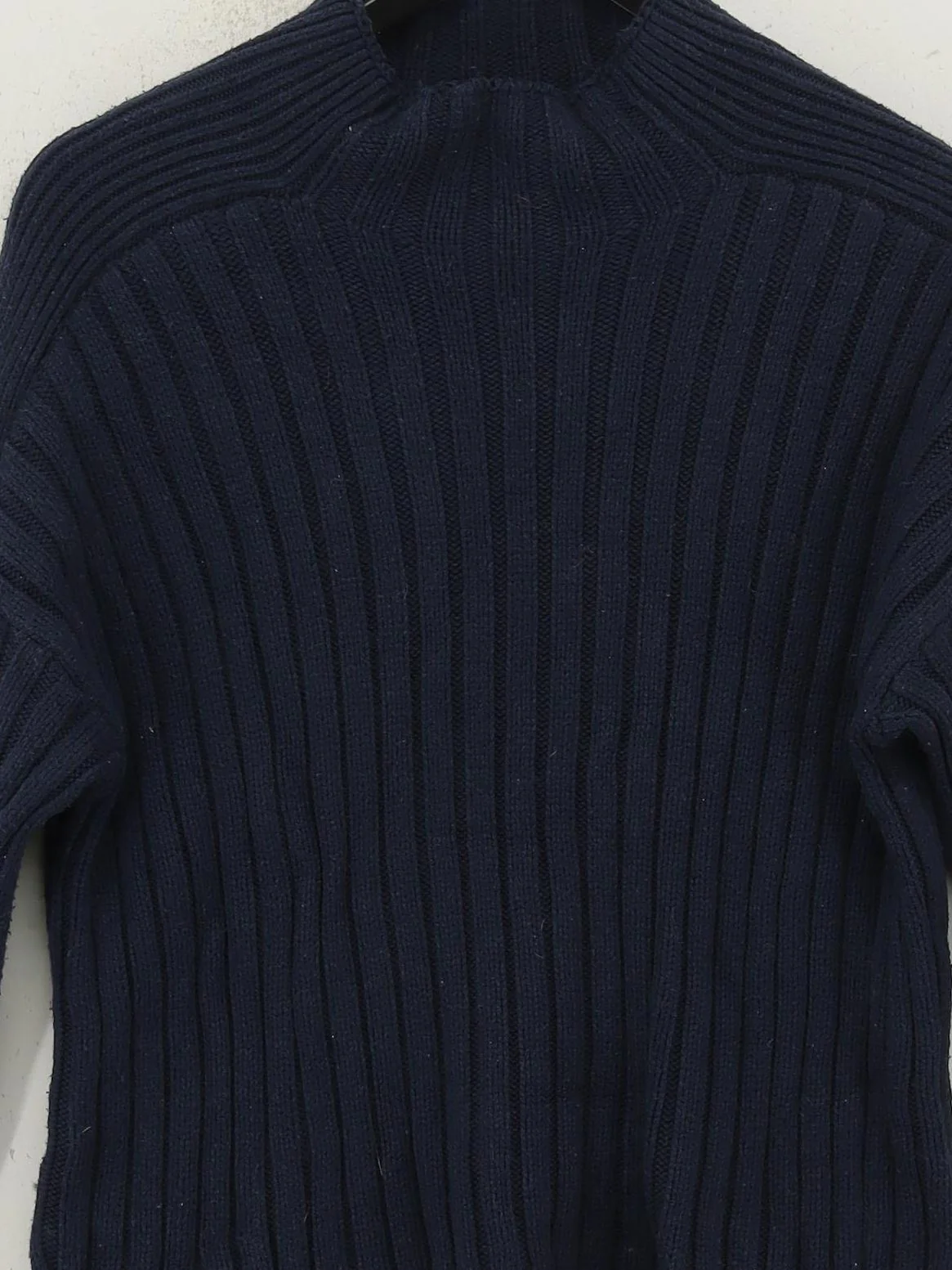 Abercrombie & Fitch Women's Jumper S Blue Cotton with Nylon Mock Neck Pullover - Image 3