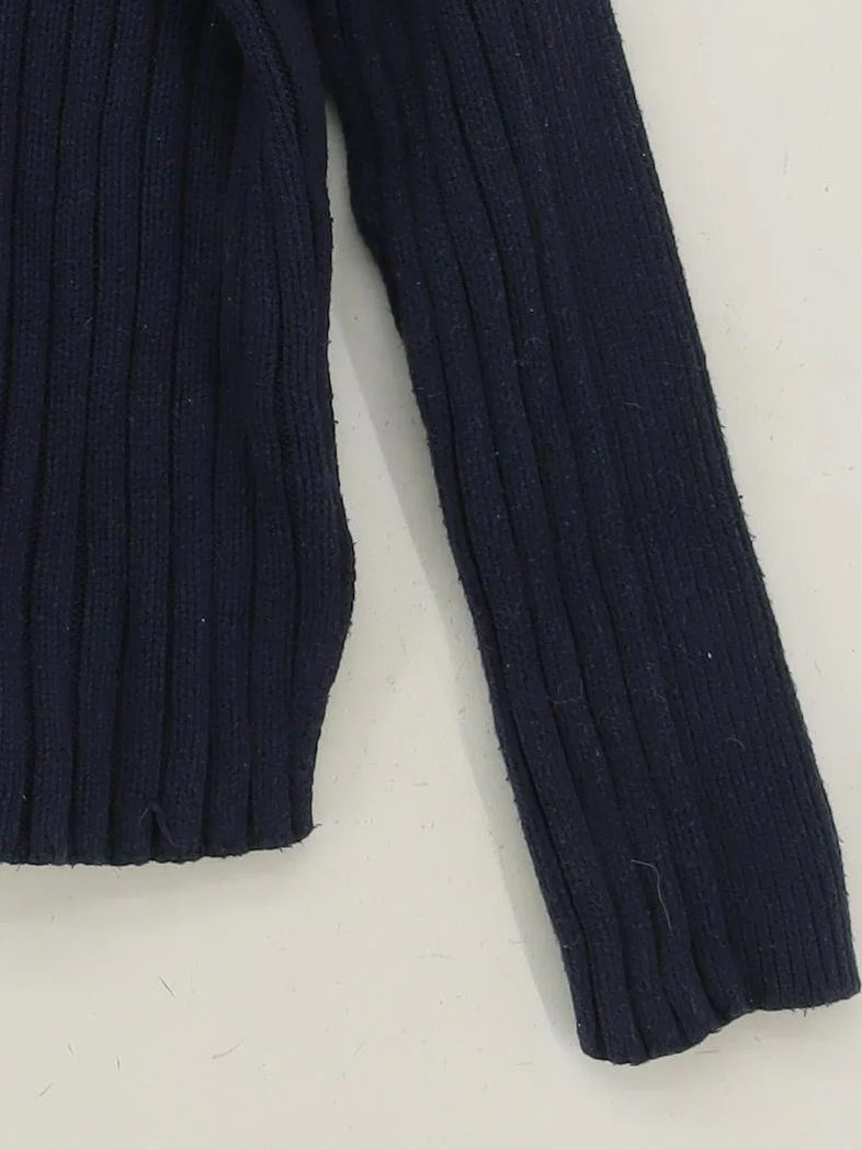 Abercrombie & Fitch Women's Jumper S Blue Cotton with Nylon Mock Neck Pullover - Image 4