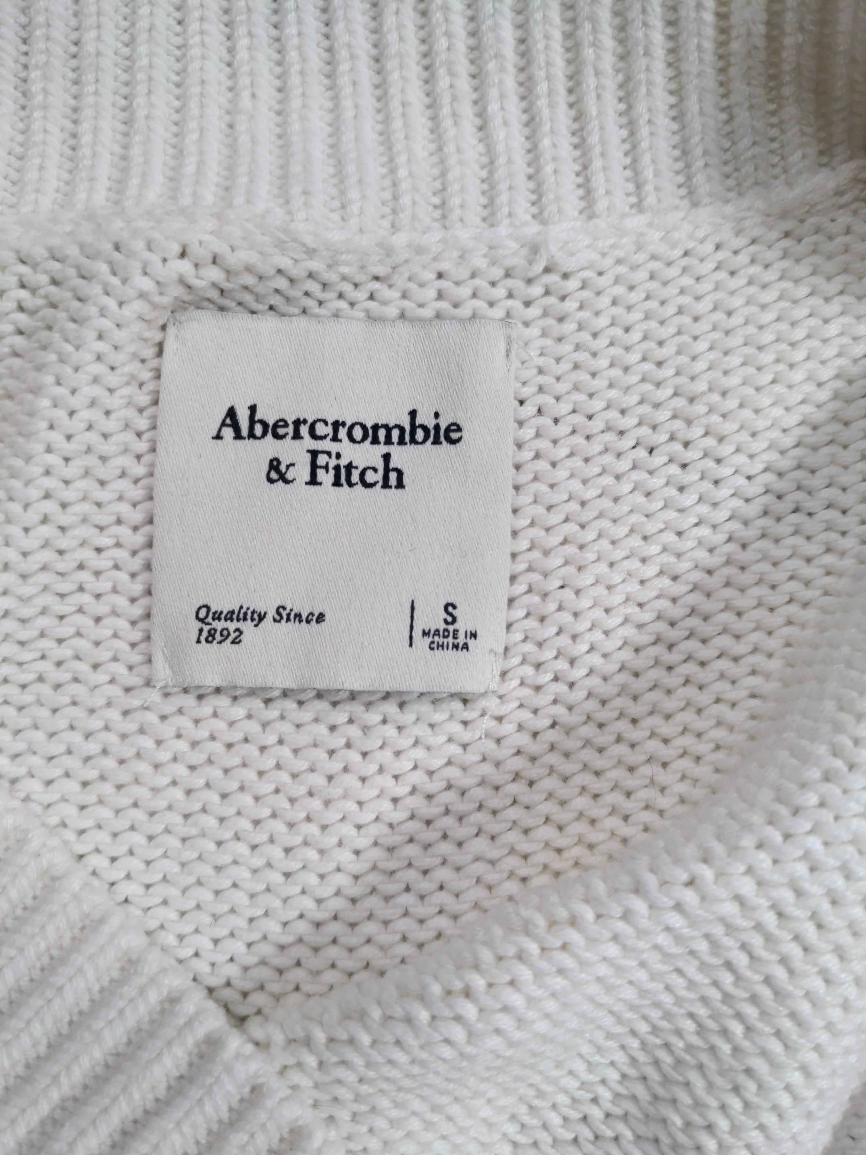 Abercrombie & Fitch Women's Jumper S White Cotton with Nylon, Viscose Vest - Image 5