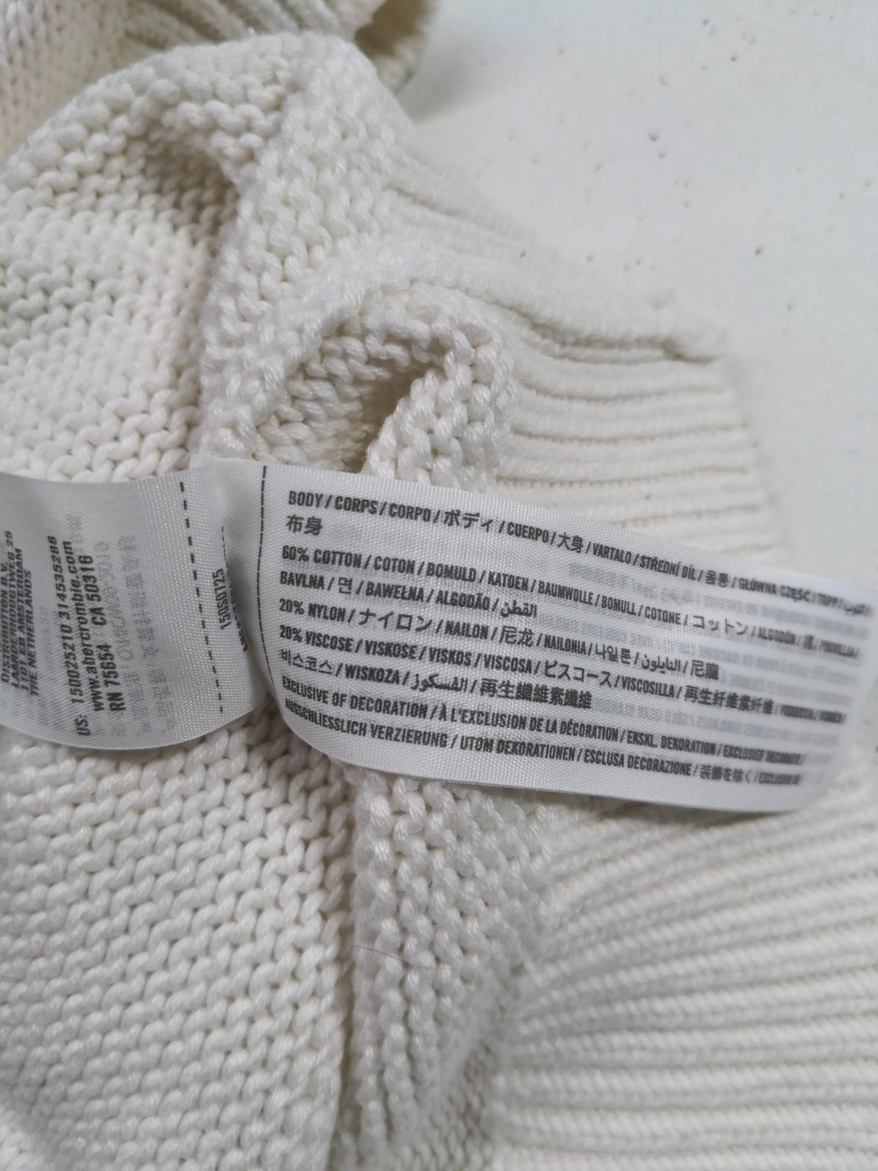 Abercrombie & Fitch Women's Jumper S White Cotton with Nylon, Viscose Vest - Image 6