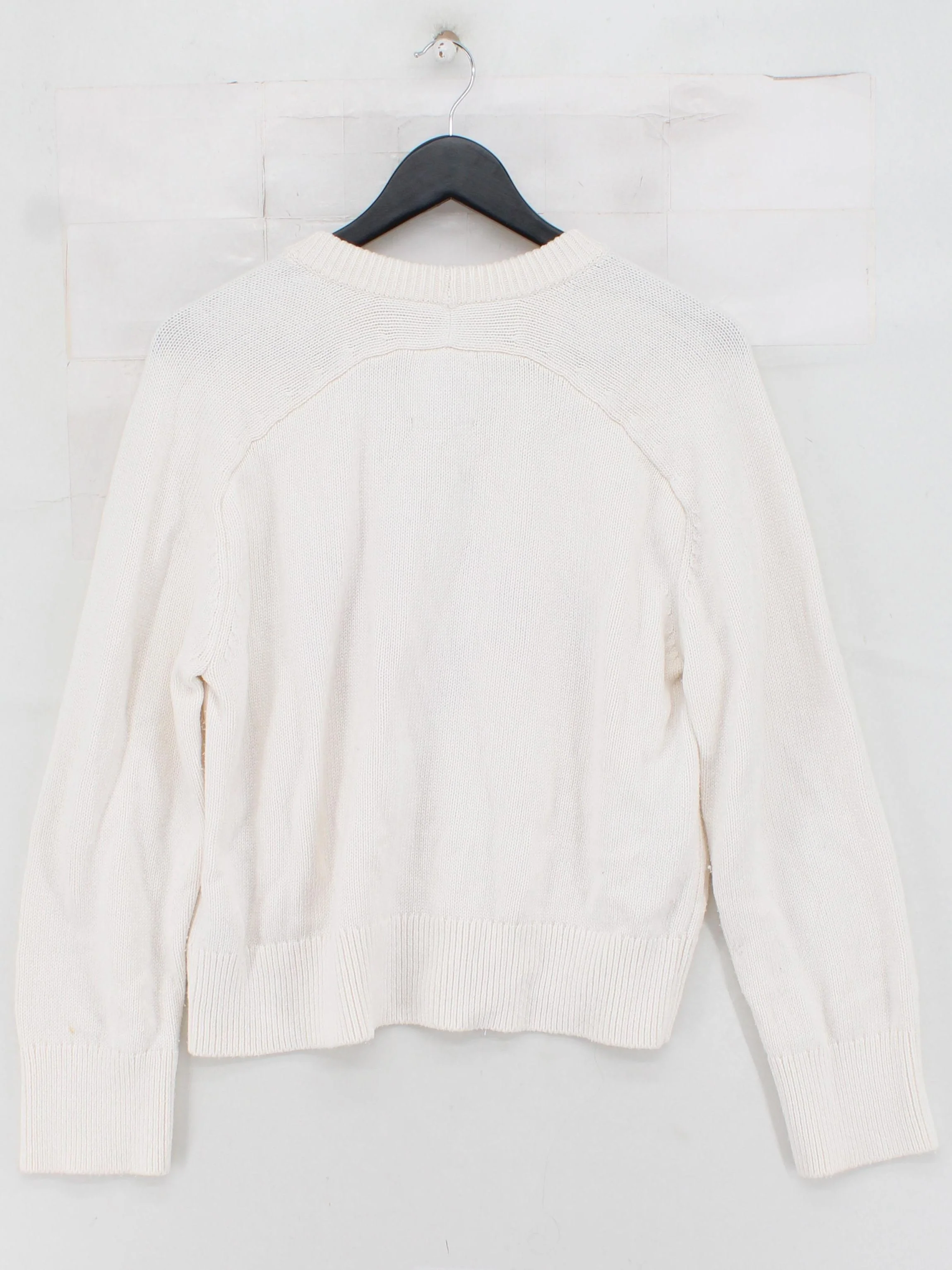 Abercrombie & Fitch Women's Jumper S White Cotton with Viscose, Nylon Pullover - Image 2