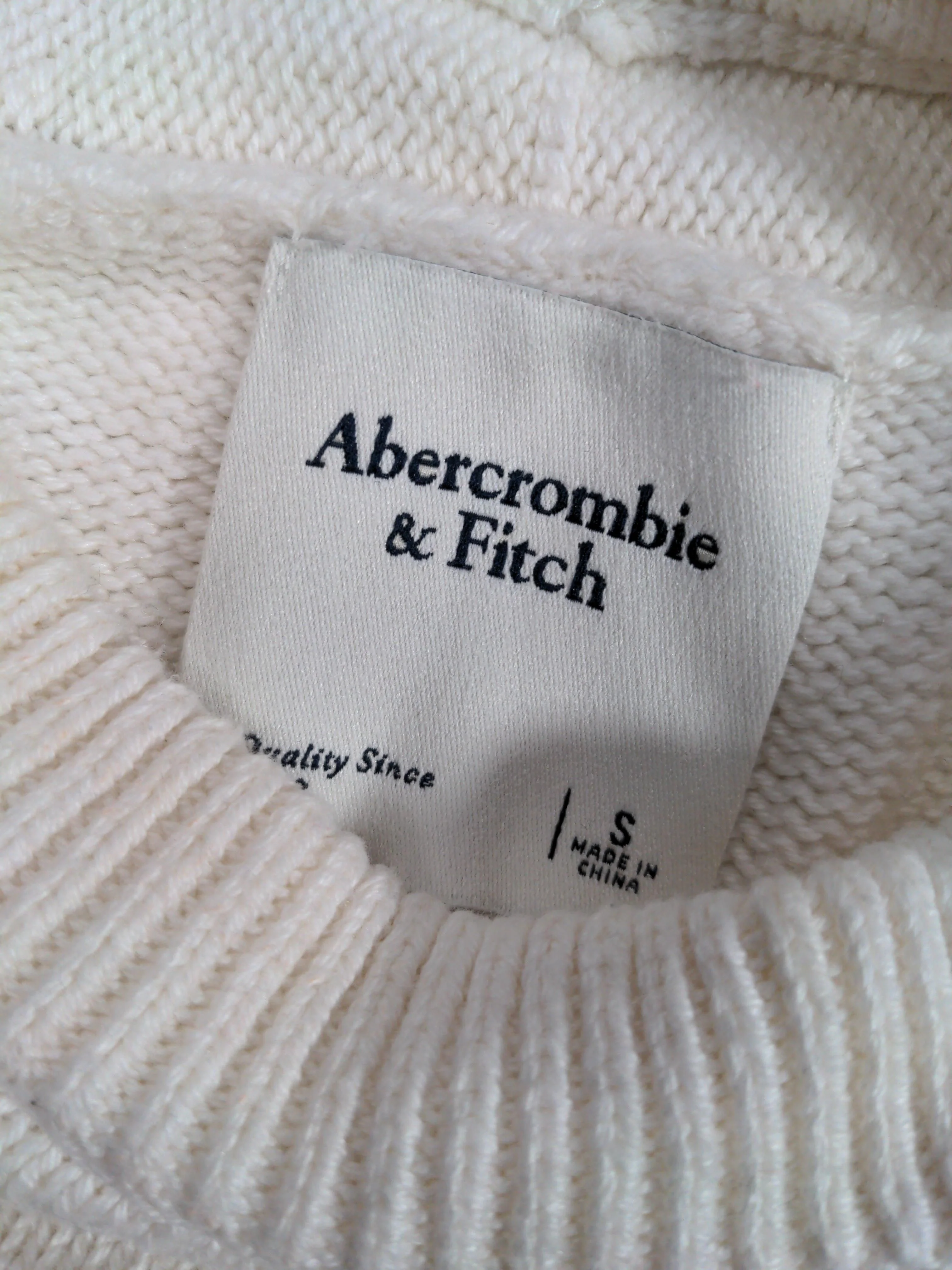 Abercrombie & Fitch Women's Jumper S White Cotton with Viscose, Nylon Pullover - Image 5