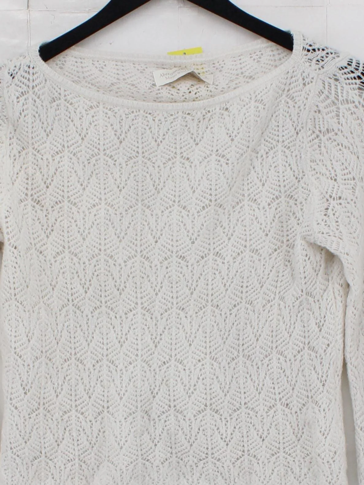 Abercrombie & Fitch Women's Jumper S White Wool with Other Round Neck Pullover - Image 3