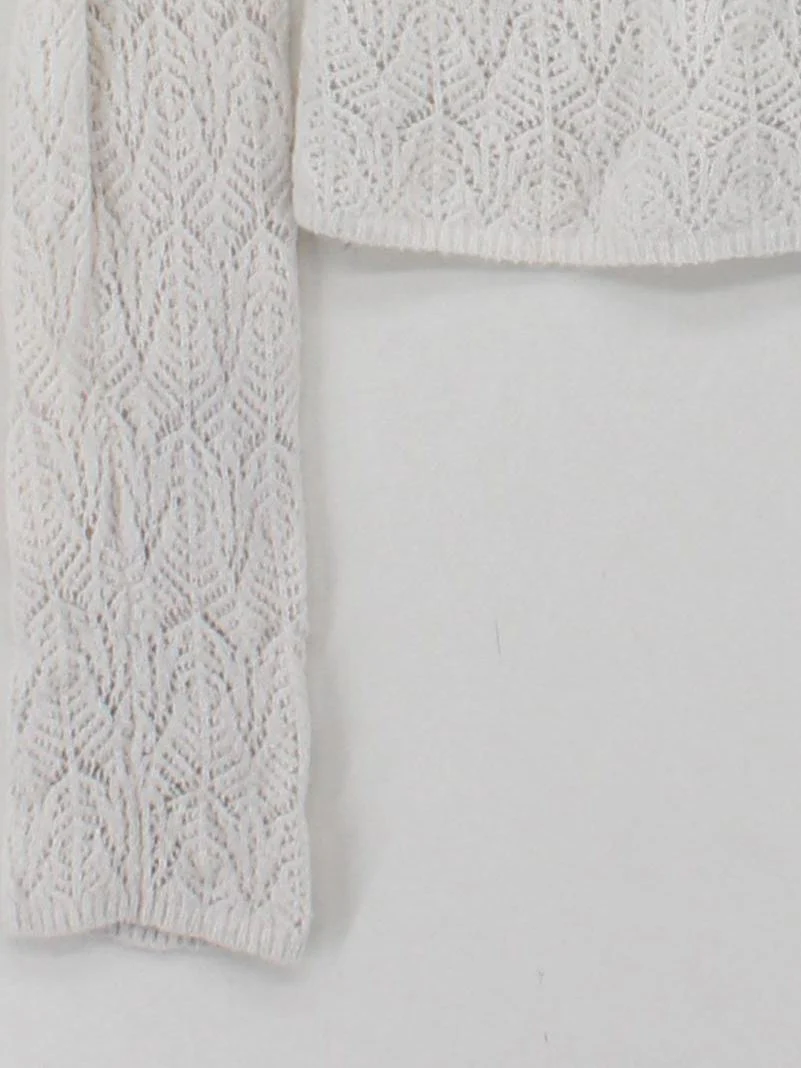Abercrombie & Fitch Women's Jumper S White Wool with Other Round Neck Pullover - Image 4