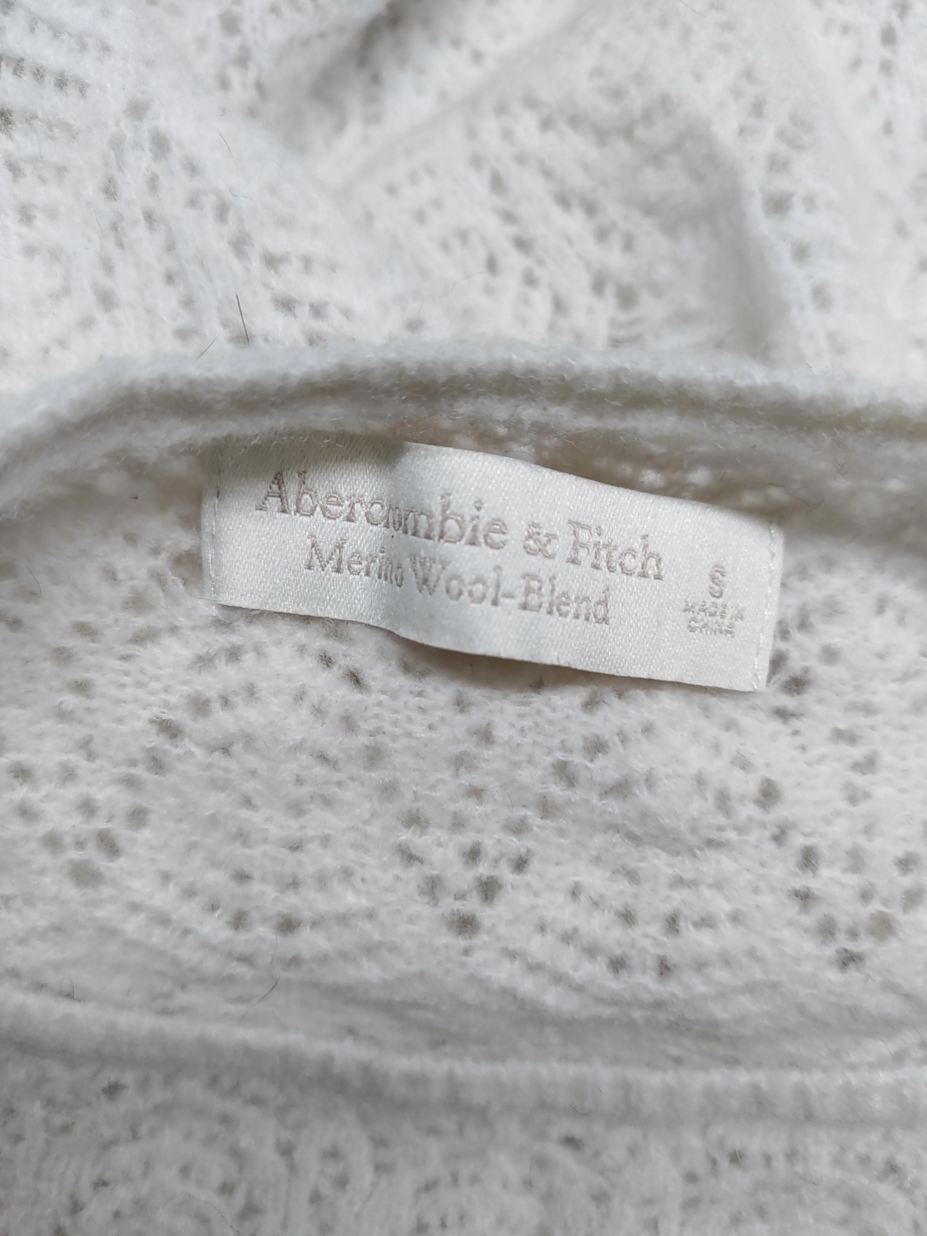 Abercrombie & Fitch Women's Jumper S White Wool with Other Round Neck Pullover - Image 5