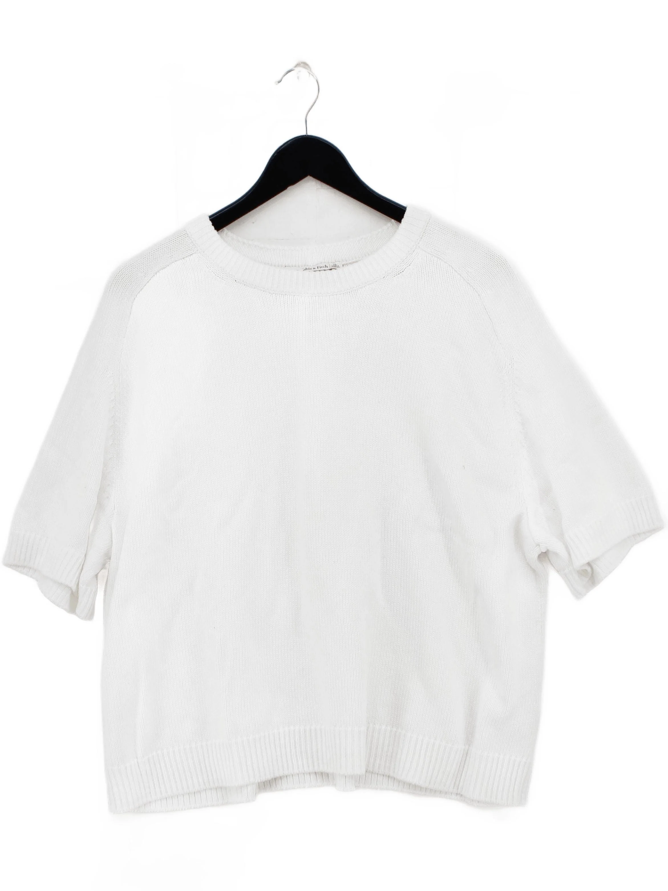 Abercrombie & Fitch Women's Jumper XL Cream Cotton with Nylon, Viscose Pullover