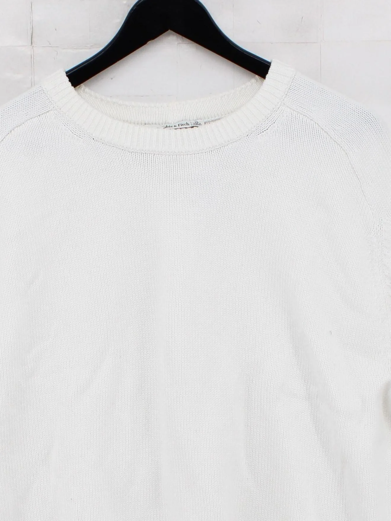 Abercrombie & Fitch Women's Jumper XL Cream Cotton with Nylon, Viscose Pullover - Image 3