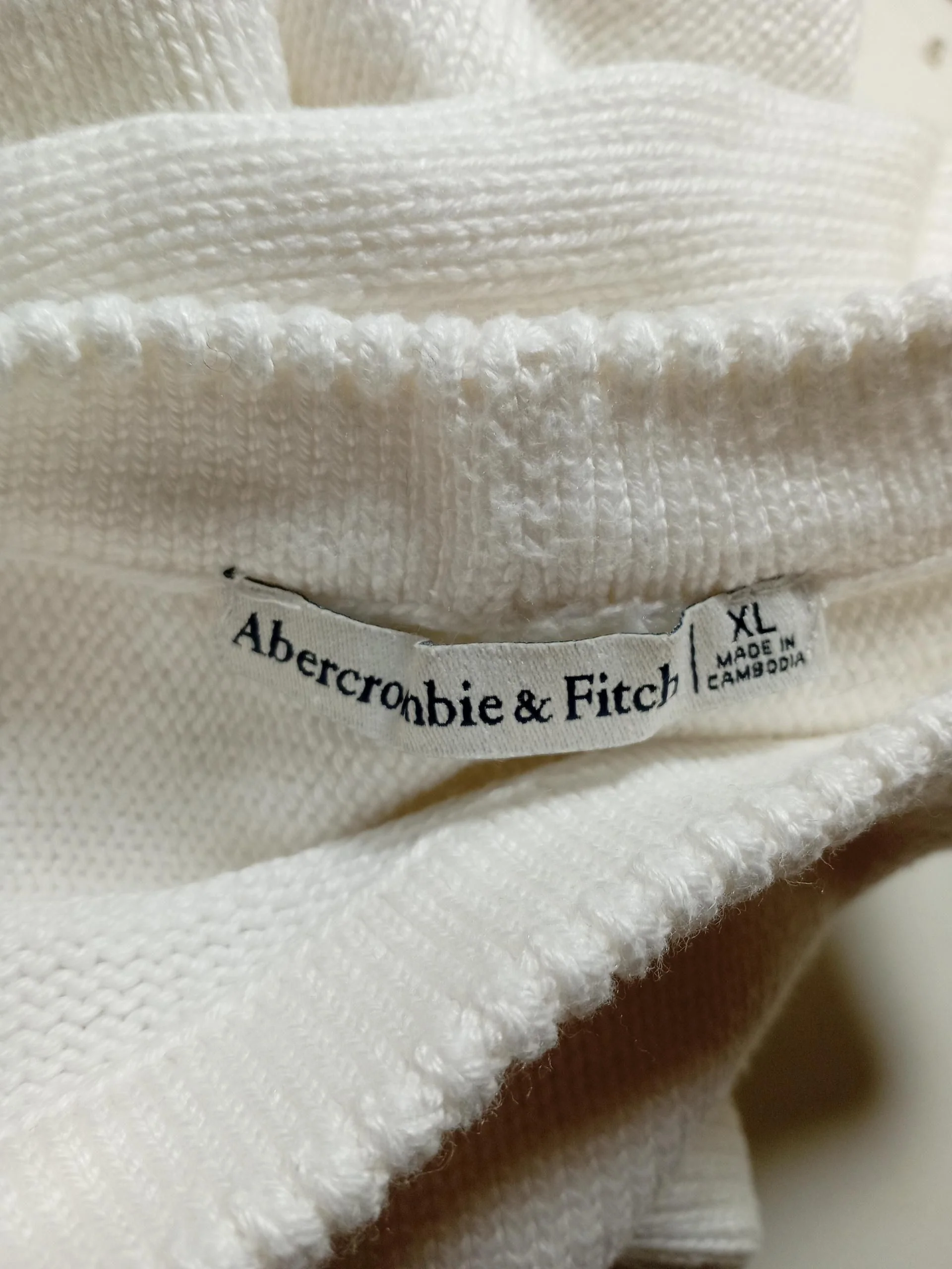 Abercrombie & Fitch Women's Jumper XL Cream Cotton with Nylon, Viscose Pullover - Image 5