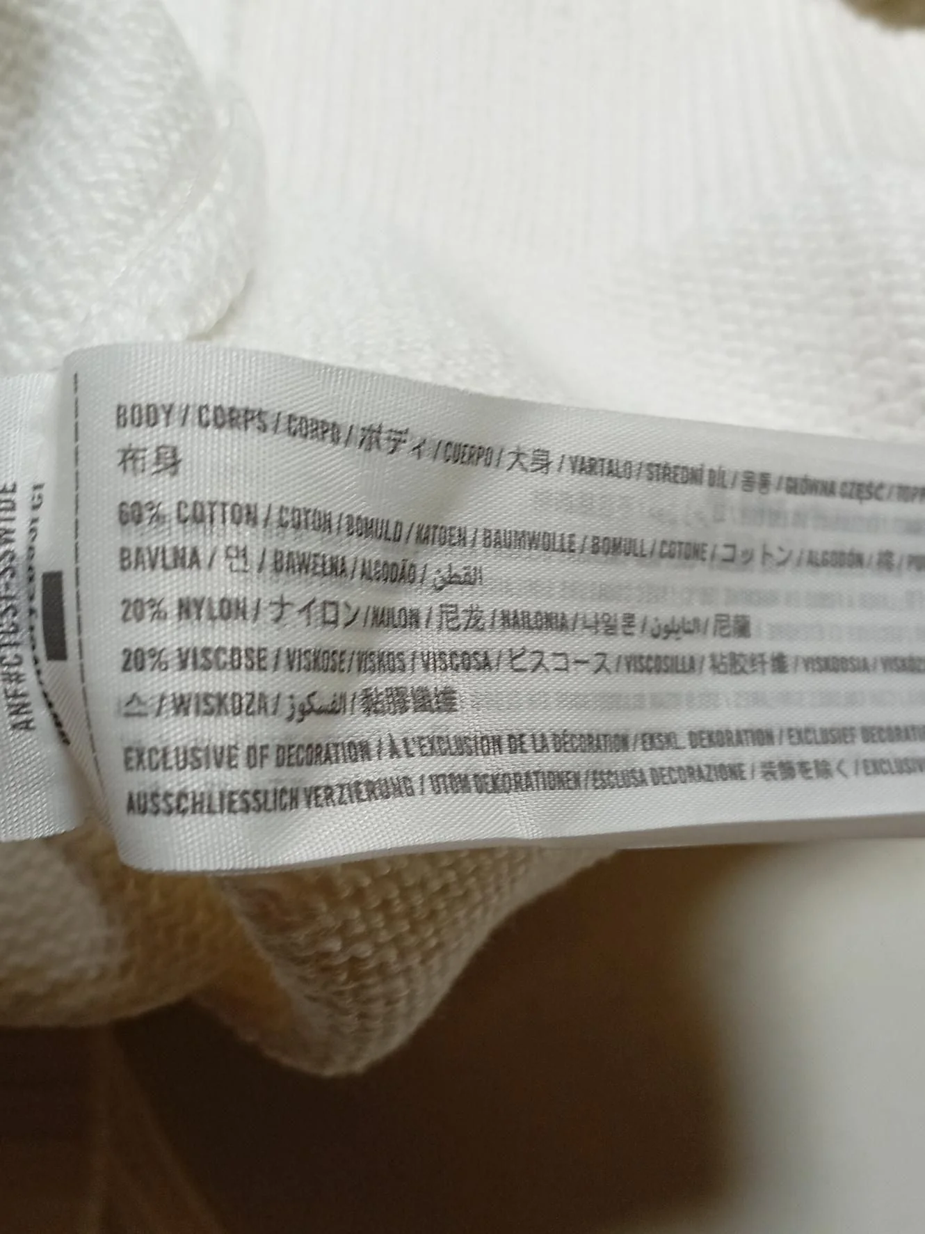 Abercrombie & Fitch Women's Jumper XL Cream Cotton with Nylon, Viscose Pullover - Image 6