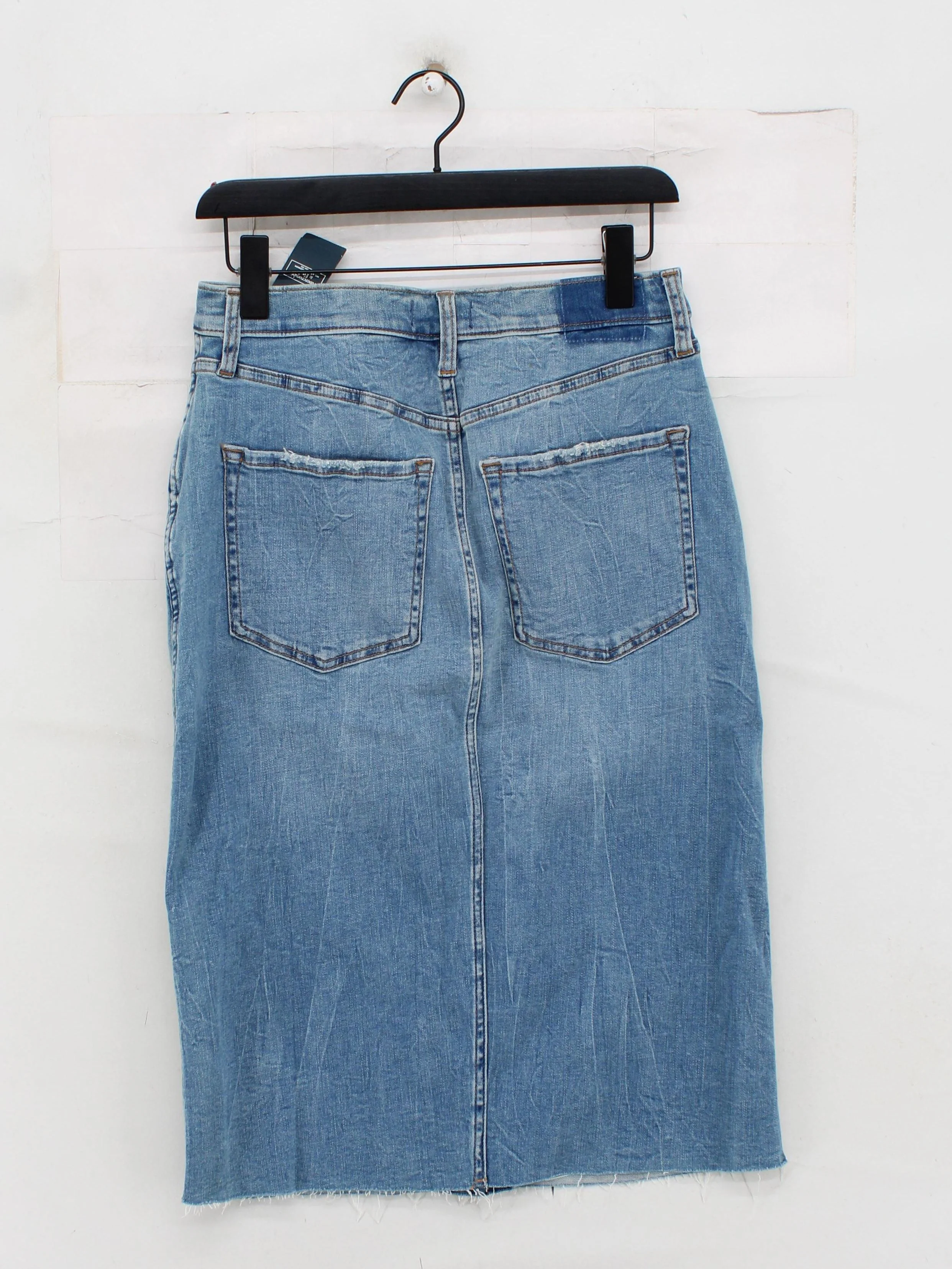 Abercrombie & Fitch Women's Midi Skirt UK 10 Blue Cotton New with tags - Image 2