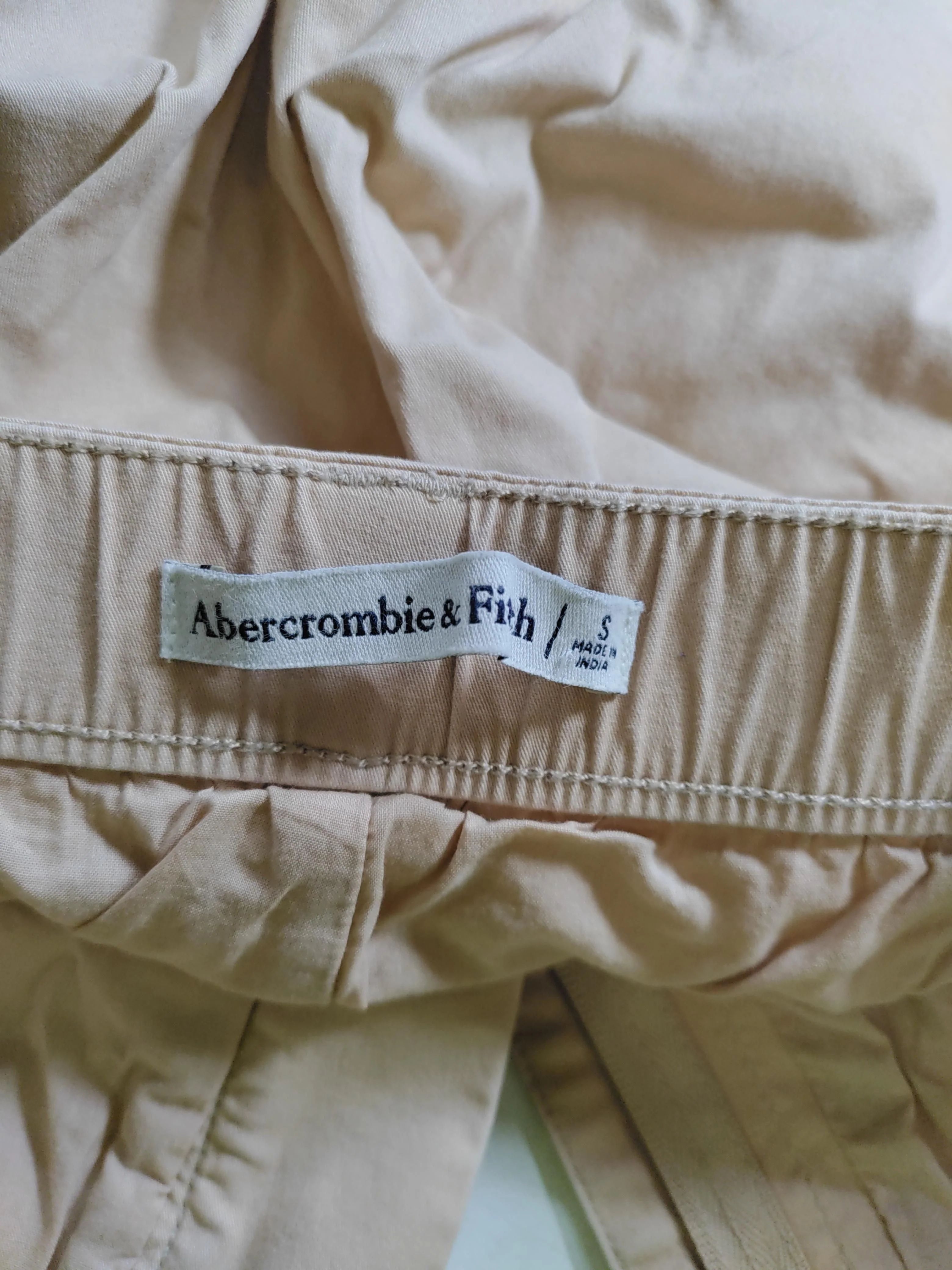 Abercrombie & Fitch Women's Mini Skirt S Tan Cotton with Elastane Short Mini - Image 7