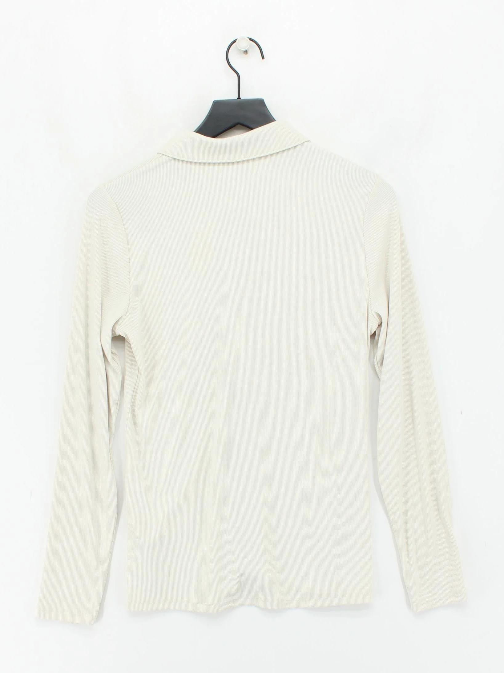 Abercrombie & Fitch Women's Shirt L Cream Polyester with Elastane Basic - Image 2