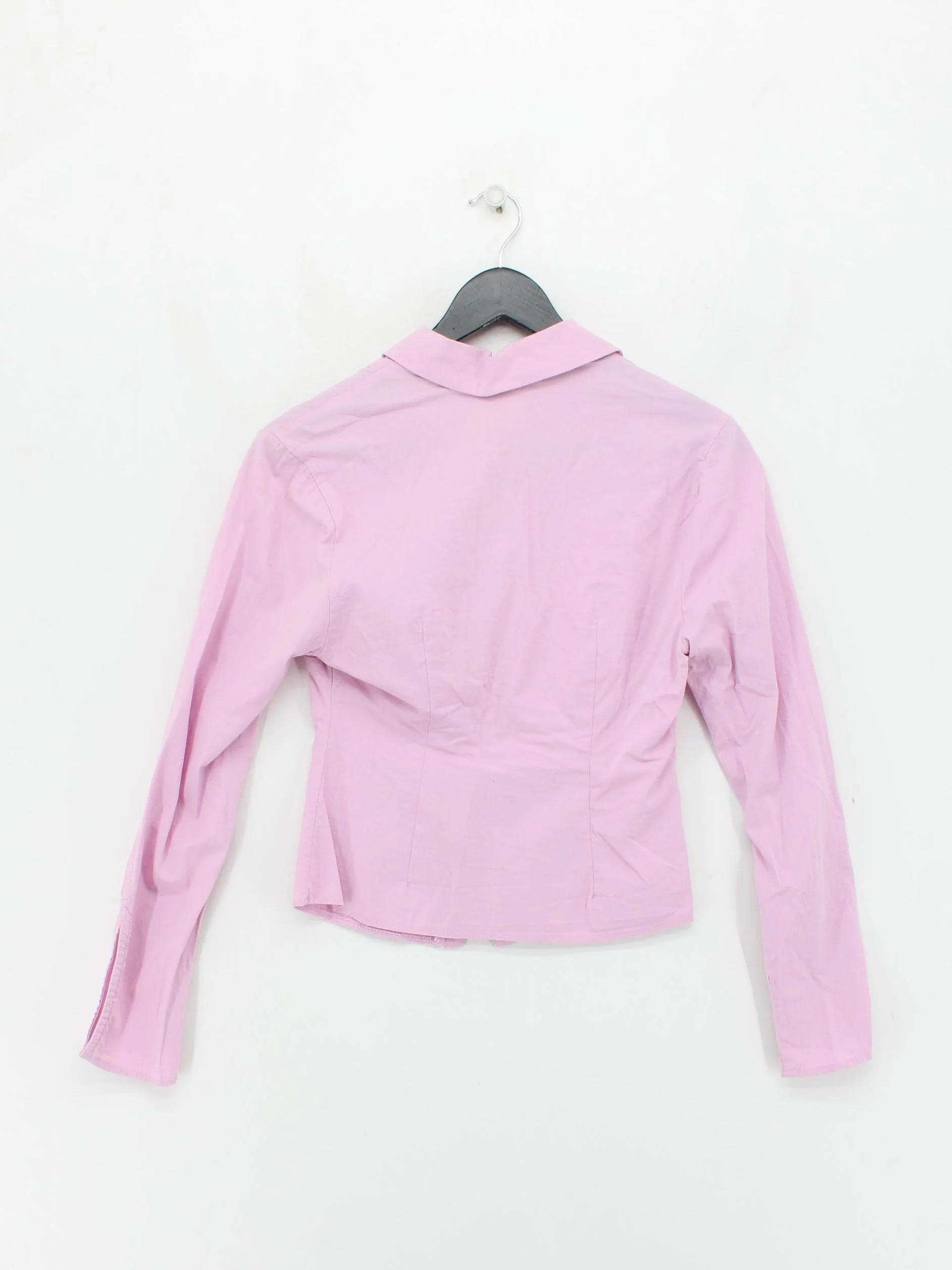 Abercrombie & Fitch Women's Shirt S Pink 100% Other Long Sleeve Collared Basic - Image 2