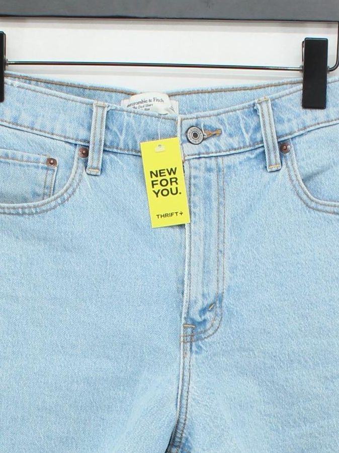 Abercrombie & Fitch Women's Shorts W 29 in Blue Cotton with Elastane Cut-Off - Image 3
