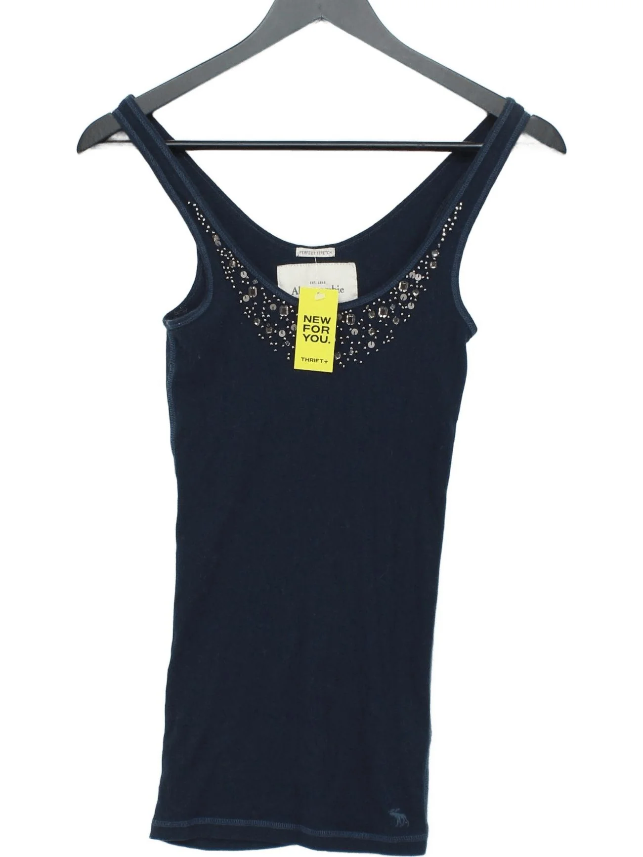 Abercrombie & Fitch Women's T-Shirt M Blue Cotton with Elastane Camisole