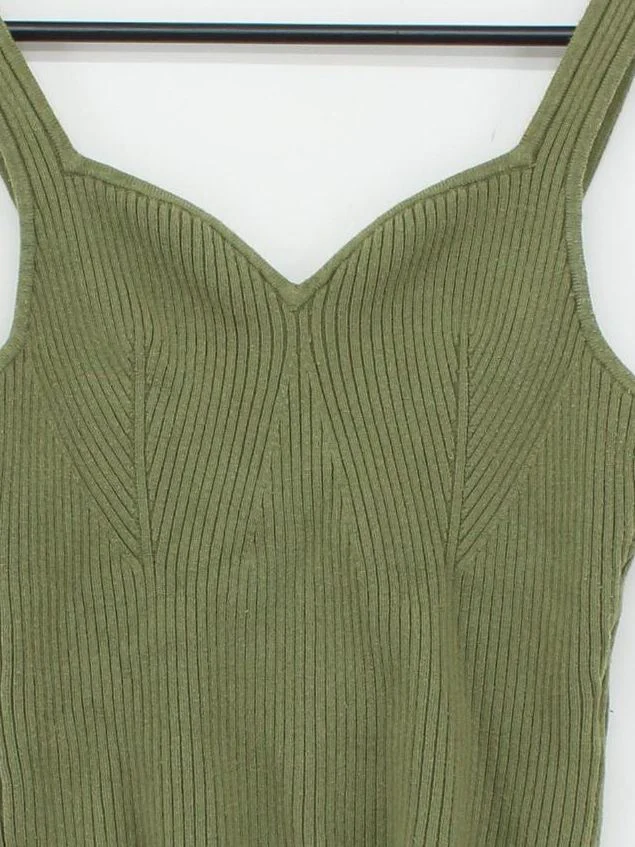 Abercrombie & Fitch Women's T-Shirt M Green 100% Other Camisole - Image 3