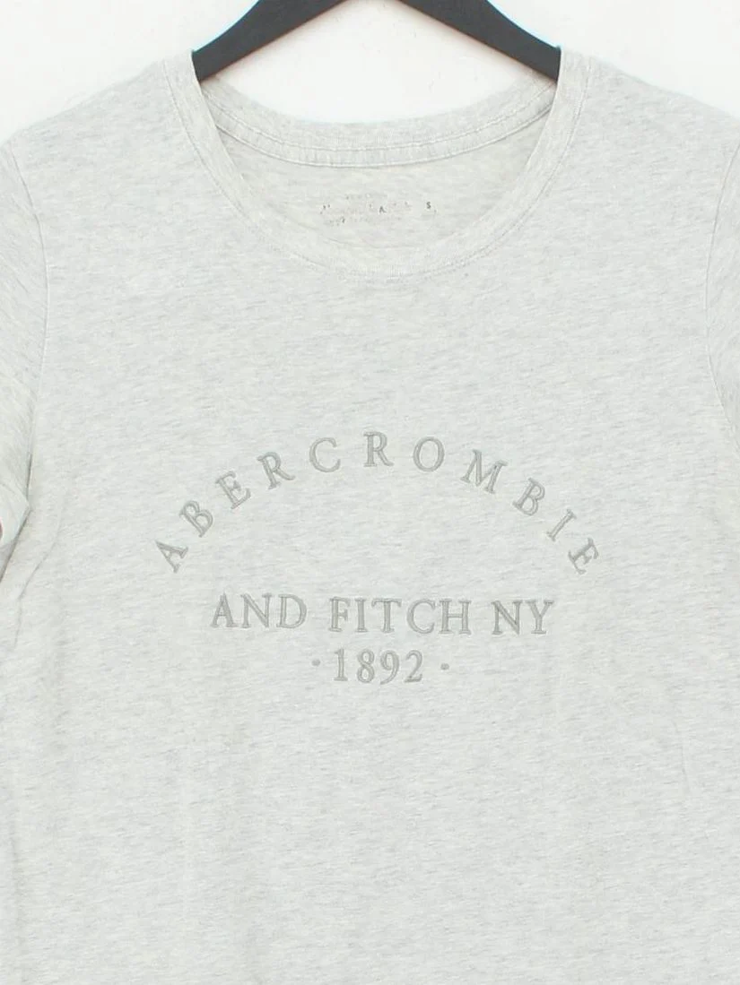 Abercrombie & Fitch Women's T-Shirt S Grey 100% Cotton Basic - Image 3