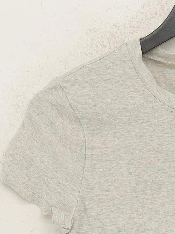 Abercrombie & Fitch Women's T-Shirt S Grey Cotton with Elastane Basic - Image 4