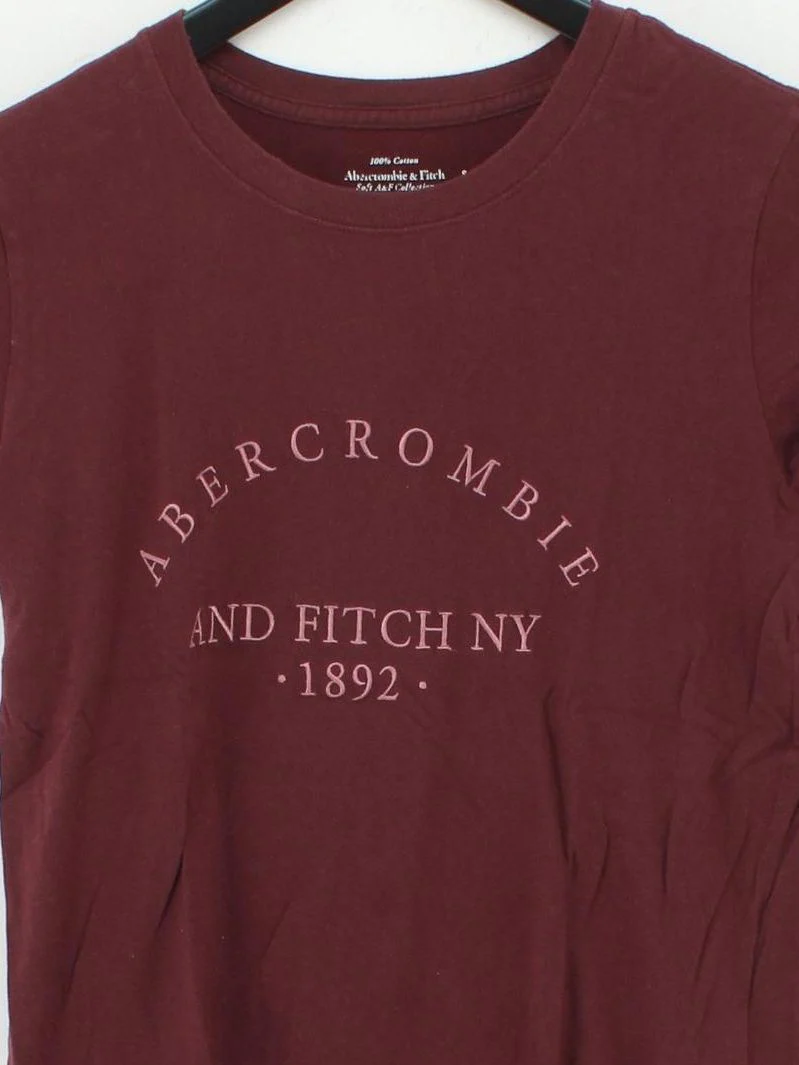 Abercrombie & Fitch Women's T-Shirt S Red 100% Cotton Basic - Image 3