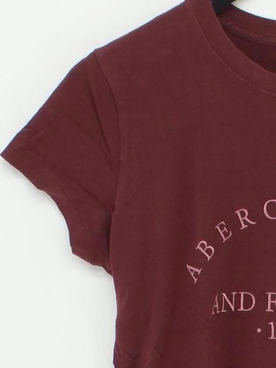 Abercrombie & Fitch Women's T-Shirt S Red 100% Cotton Basic - Image 4