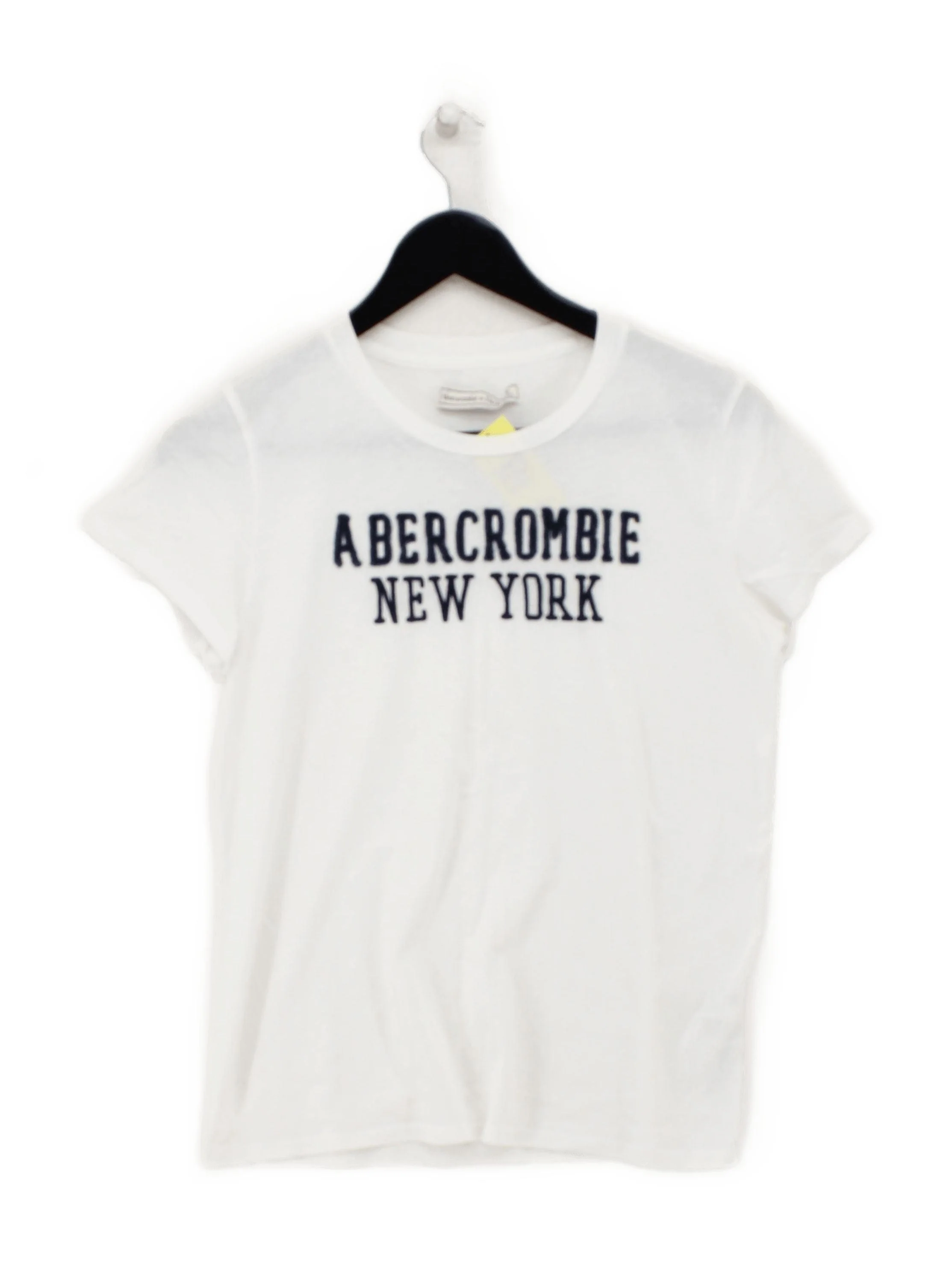 Abercrombie & Fitch Women's T-Shirt S White Cotton with Polyester Basic