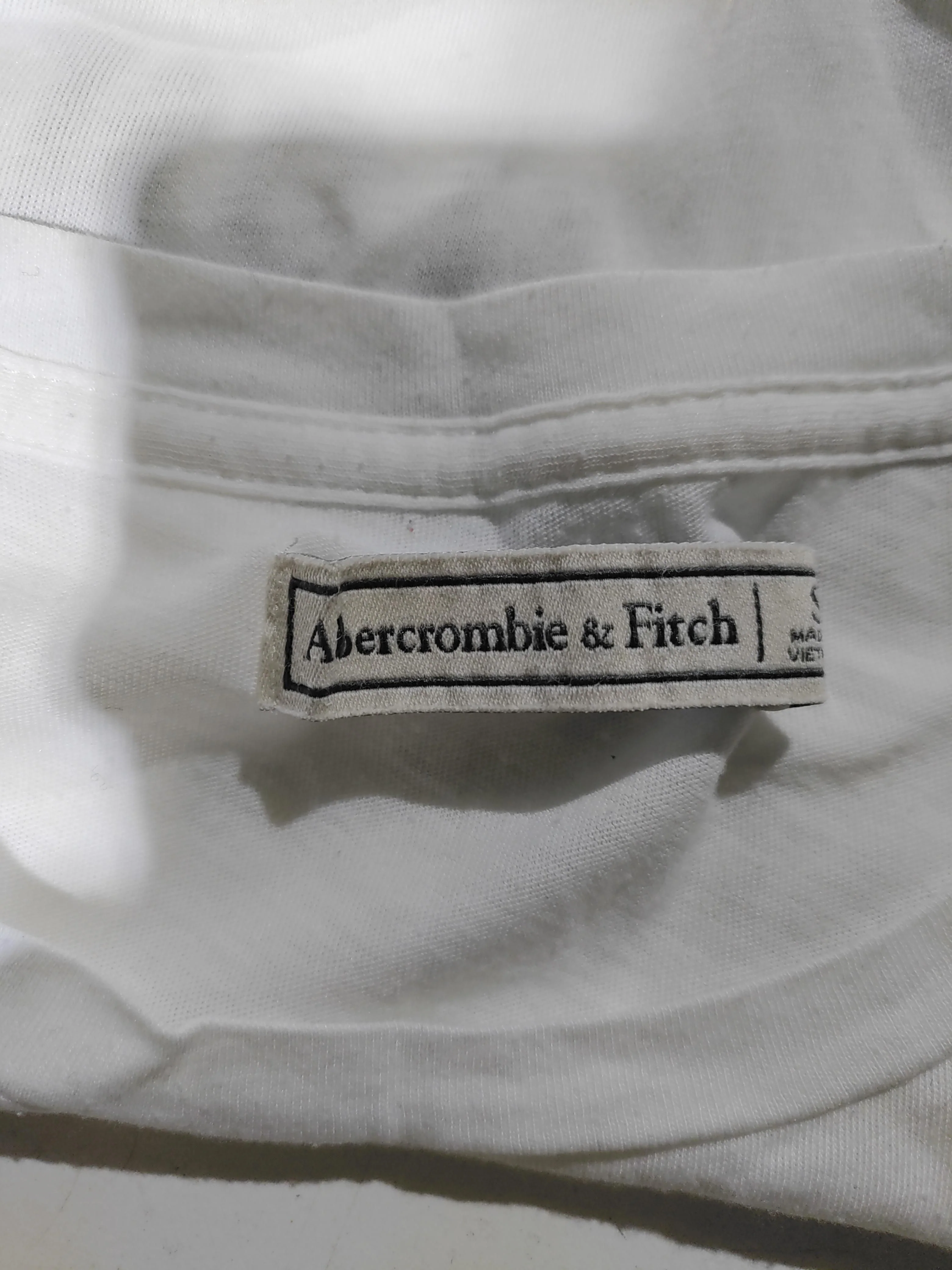 Abercrombie & Fitch Women's T-Shirt S White Cotton with Polyester Basic - Image 6