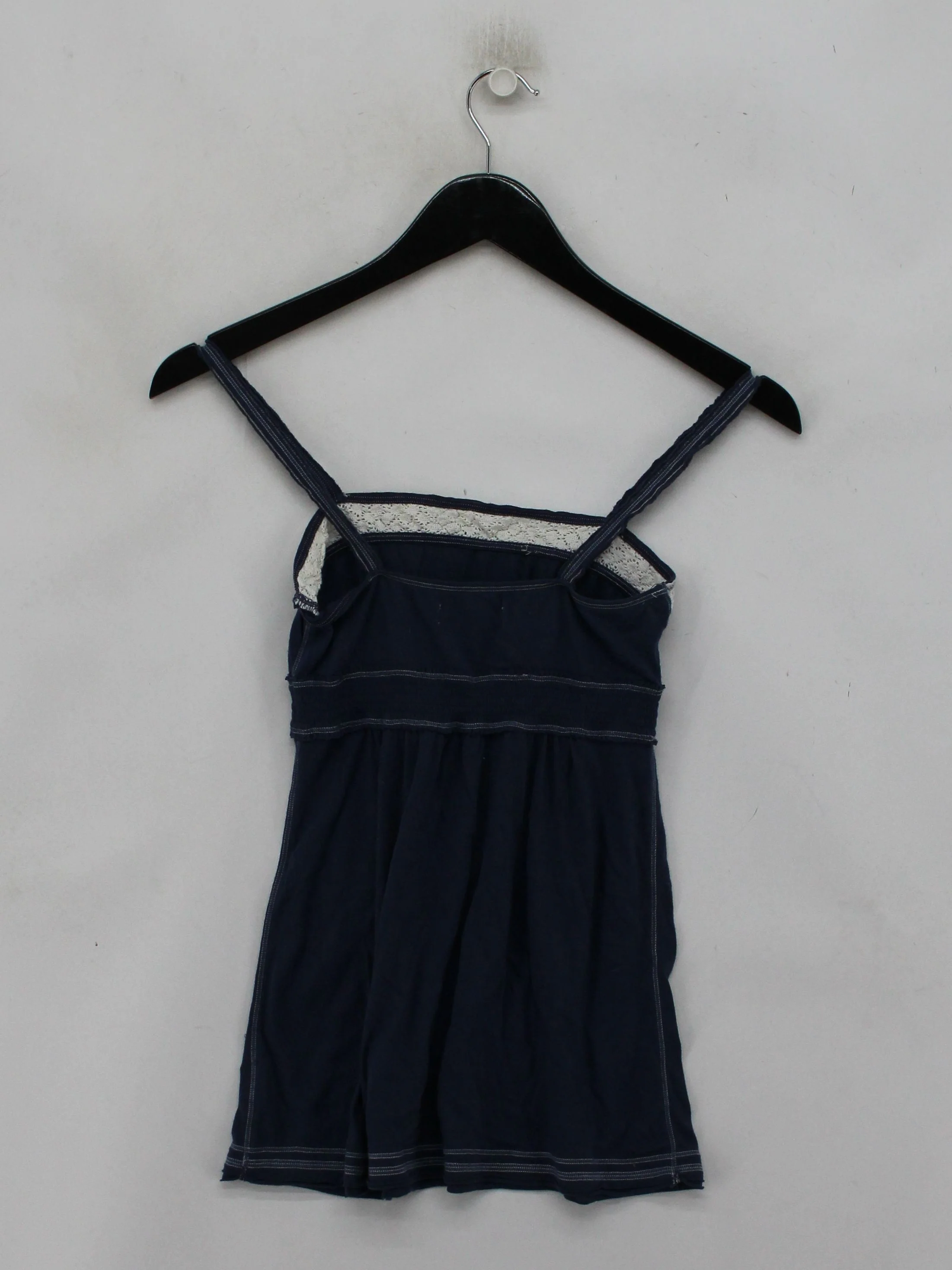 Abercrombie & Fitch Women's T-Shirt XS Blue Cotton with Polyester Camisole - Image 2