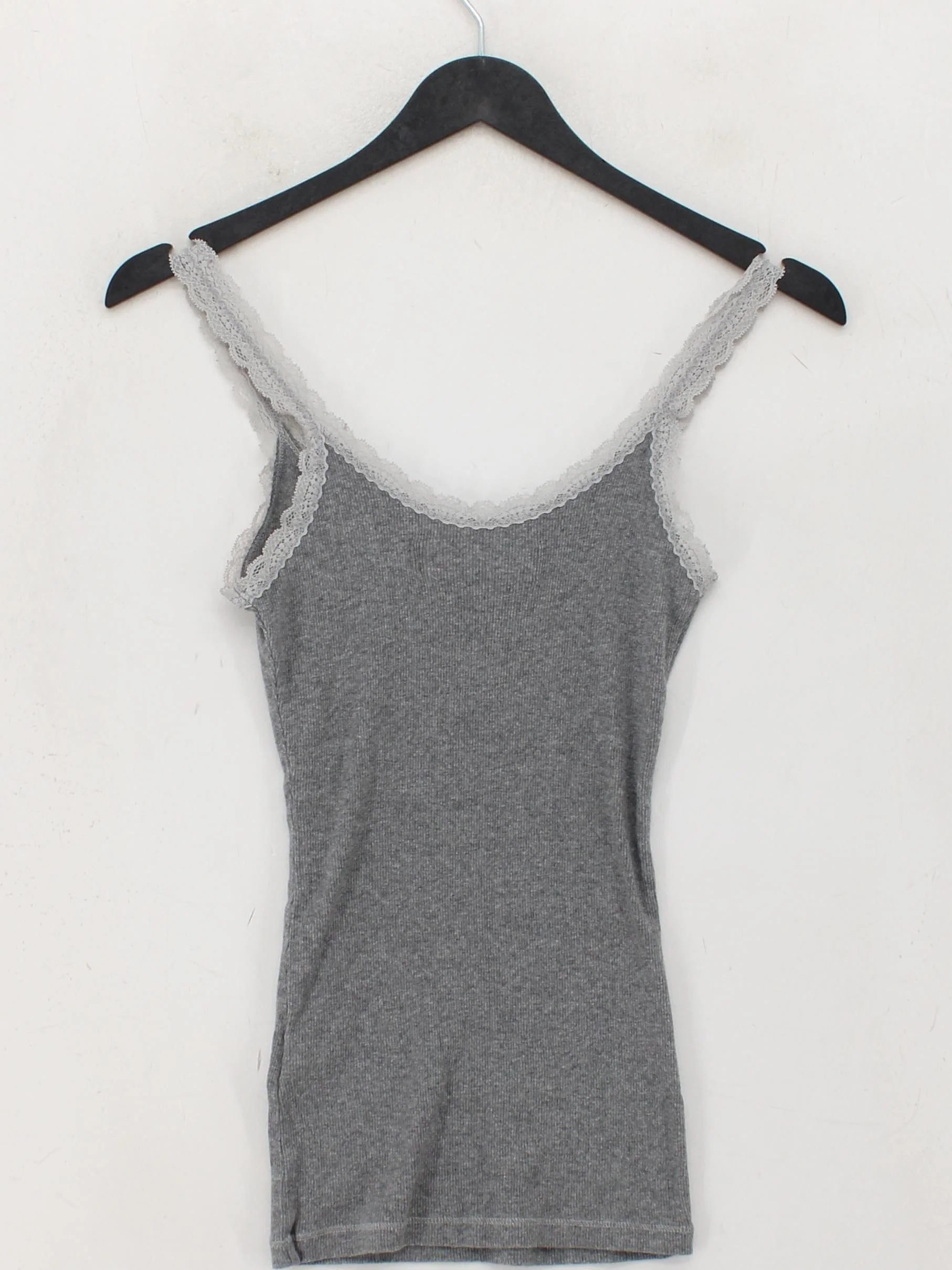 Abercrombie & Fitch Women's T-Shirt XS Grey Cotton with Elastane Camisole - Image 2