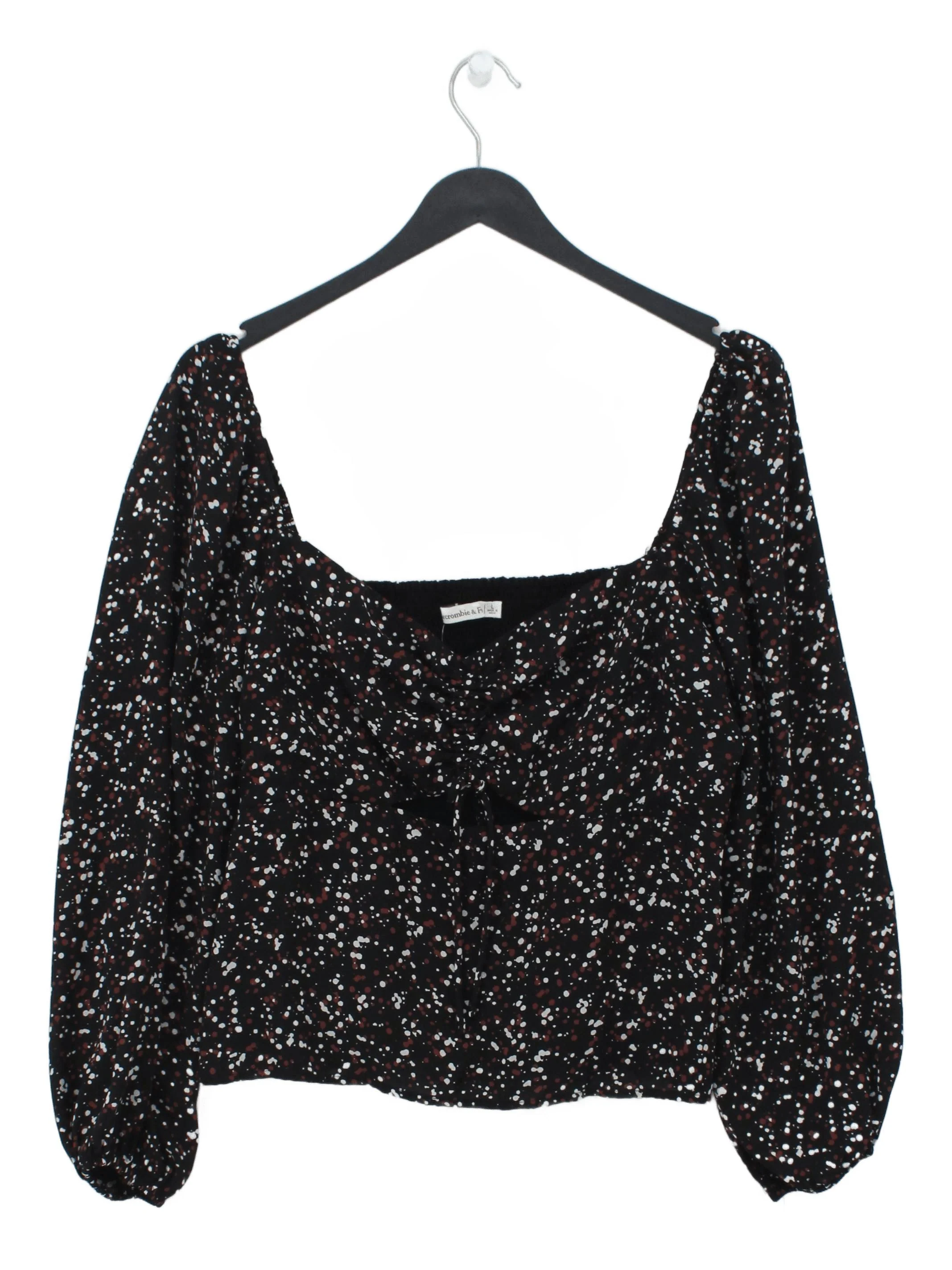 Abercrombie & Fitch Women's Top L Black Polyester with Viscose Cropped