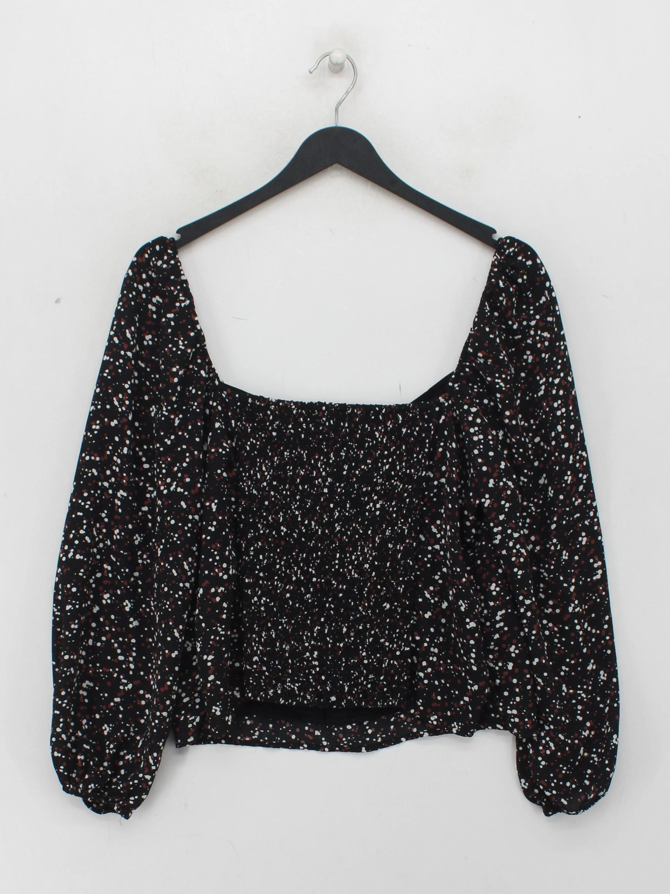 Abercrombie & Fitch Women's Top L Black Polyester with Viscose Cropped - Image 2