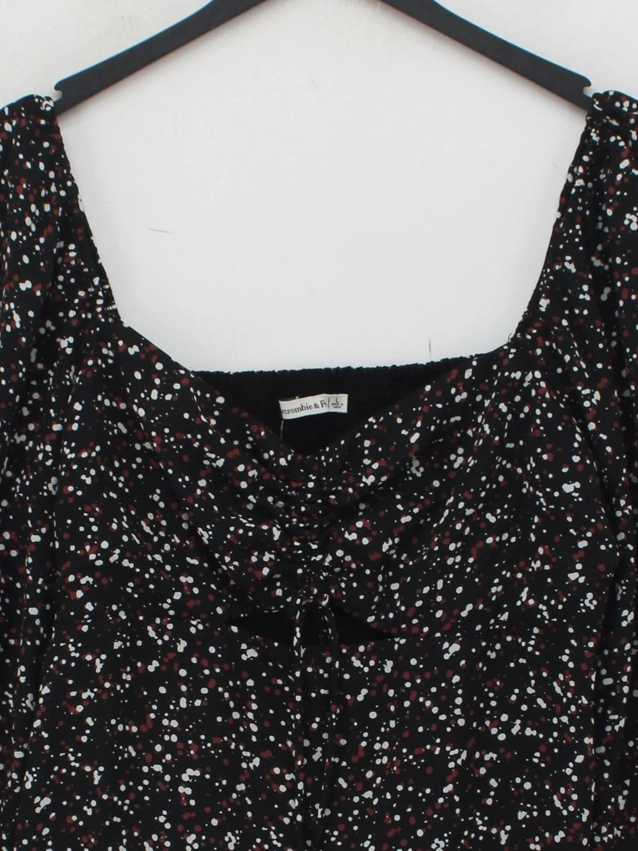 Abercrombie & Fitch Women's Top L Black Polyester with Viscose Cropped - Image 3