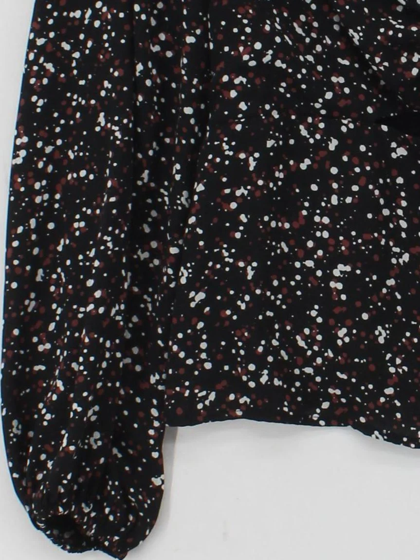 Abercrombie & Fitch Women's Top L Black Polyester with Viscose Cropped - Image 4