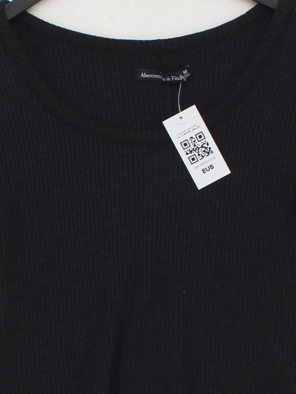 Abercrombie & Fitch Women's Top M Black Viscose with Polyester, Elastane Basic - Image 3