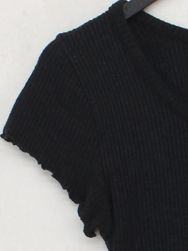 Abercrombie & Fitch Women's Top M Black Viscose with Polyester, Elastane Basic - Image 4