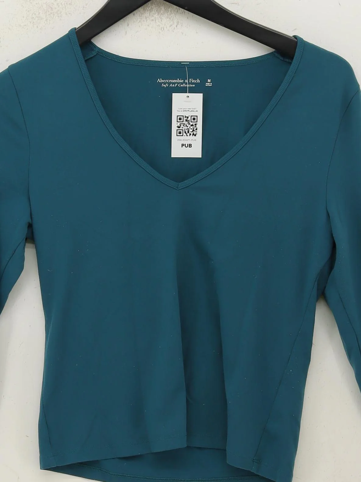 Abercrombie & Fitch Women's Top M Green Nylon with Elastane Basic - Image 3
