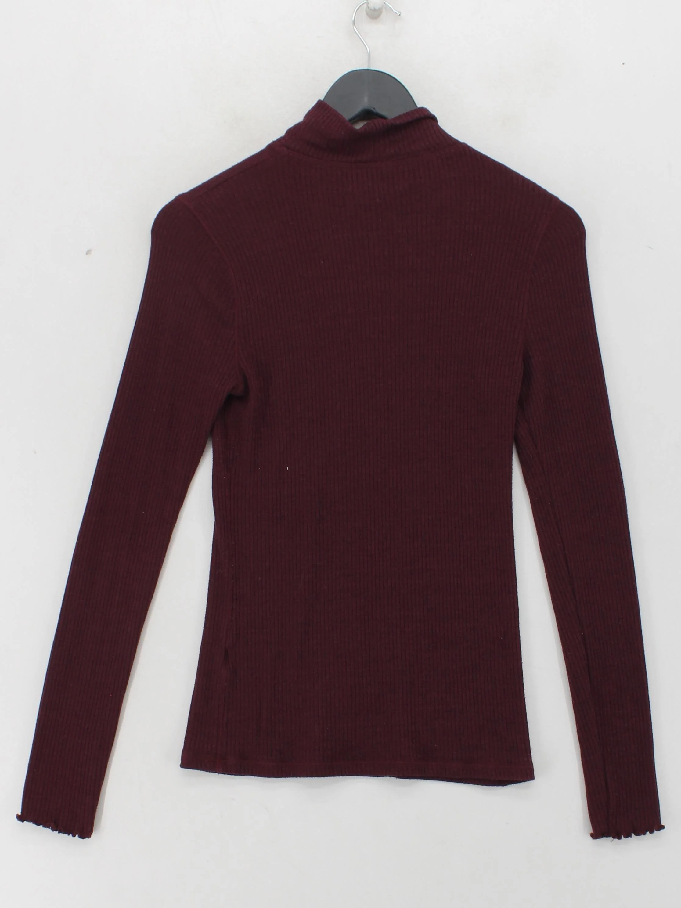 Abercrombie & Fitch Women's Top M Red 100% Other Long Sleeve High Neck Basic - Image 2