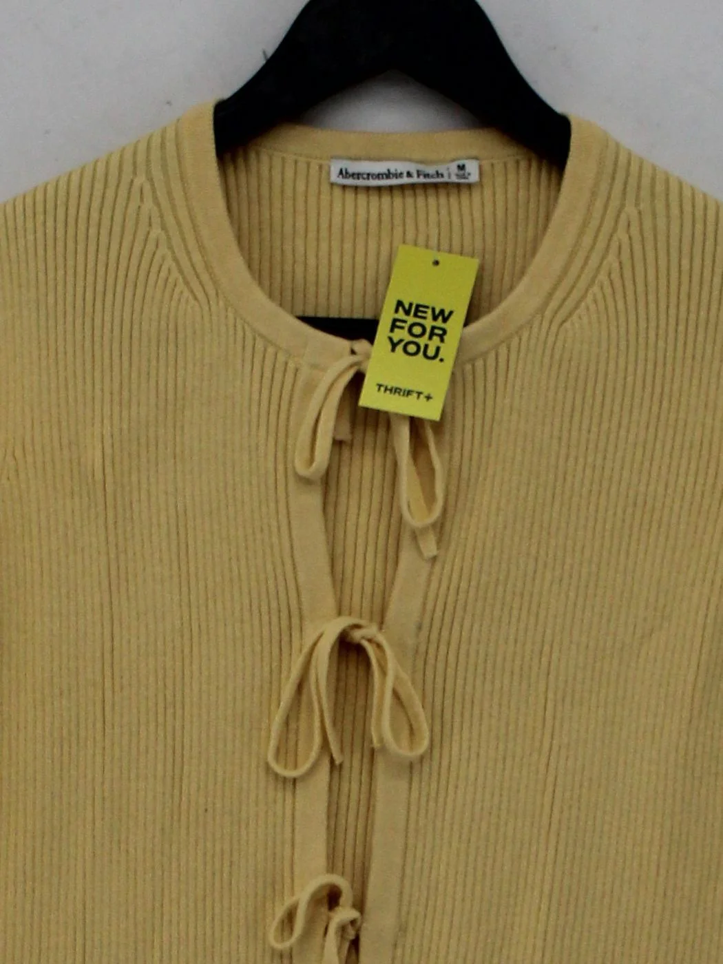 Abercrombie & Fitch Women's Top M Yellow Cotton with Nylon, Viscose Basic - Image 3