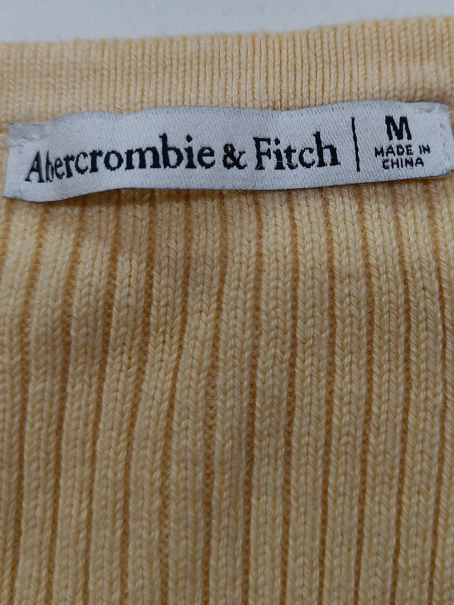 Abercrombie & Fitch Women's Top M Yellow Cotton with Nylon, Viscose Basic - Image 5
