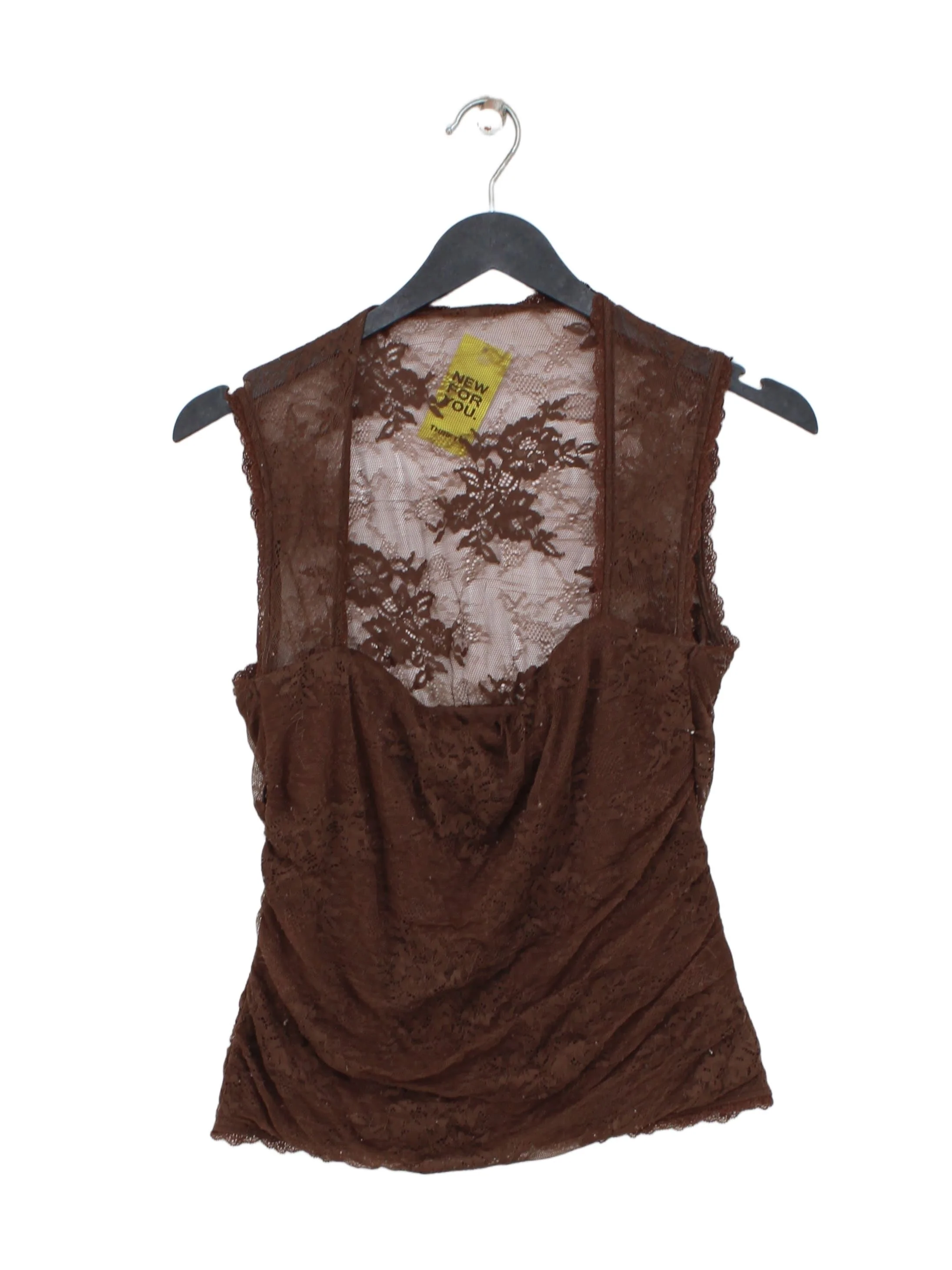 Abercrombie & Fitch Women's Top S Brown Polyamide with Polyester, Elastane Basic