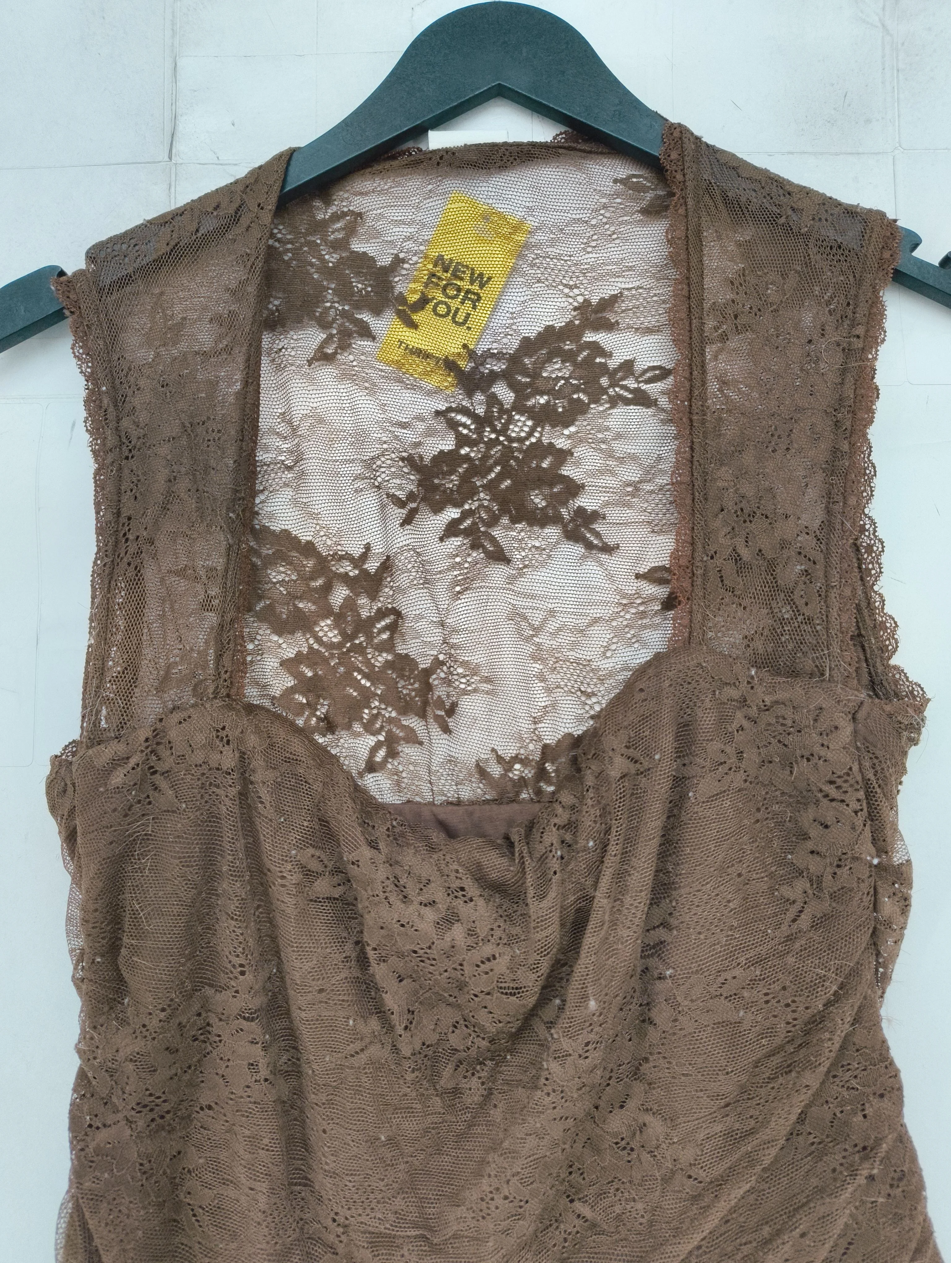 Abercrombie & Fitch Women's Top S Brown Polyamide with Polyester, Elastane Basic - Image 3