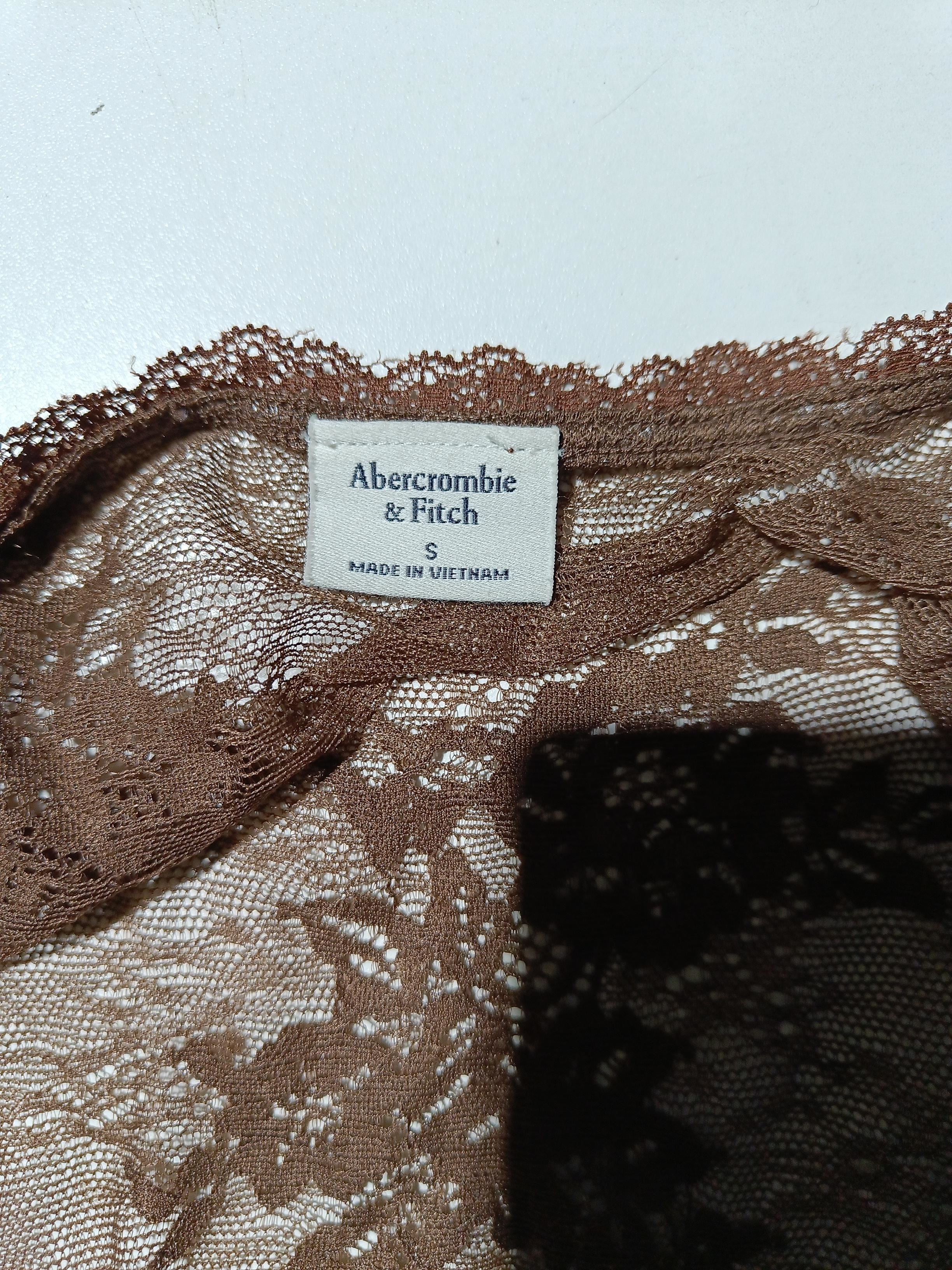 Abercrombie & Fitch Women's Top S Brown Polyamide with Polyester, Elastane Basic - Image 6