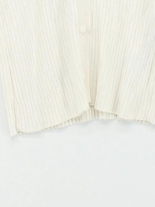 Abercrombie & Fitch Women's Top S Cream Viscose with Nylon Basic - Image 4