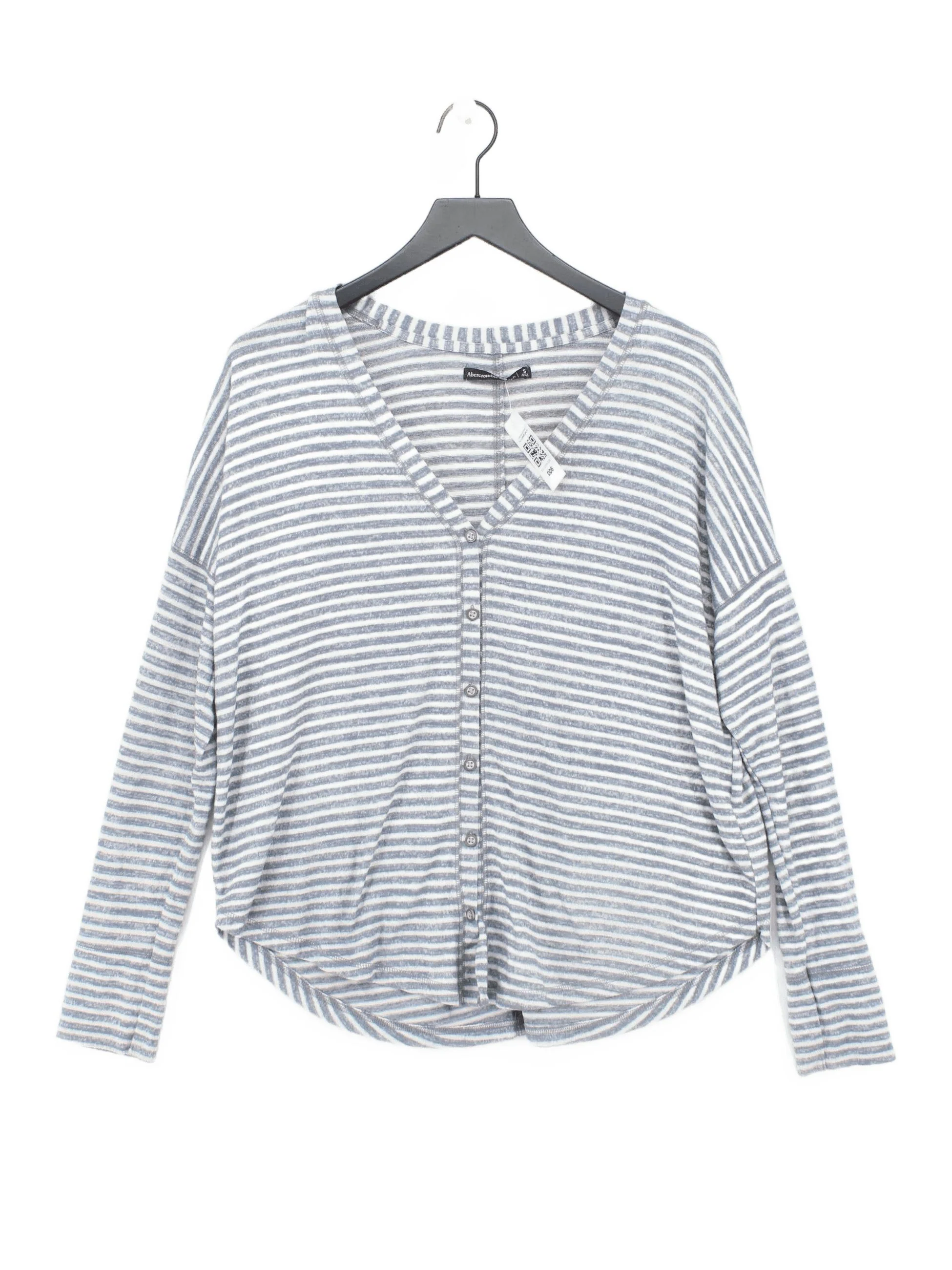 Abercrombie & Fitch Women's Top S Grey Polyester with Viscose, Elastane Basic