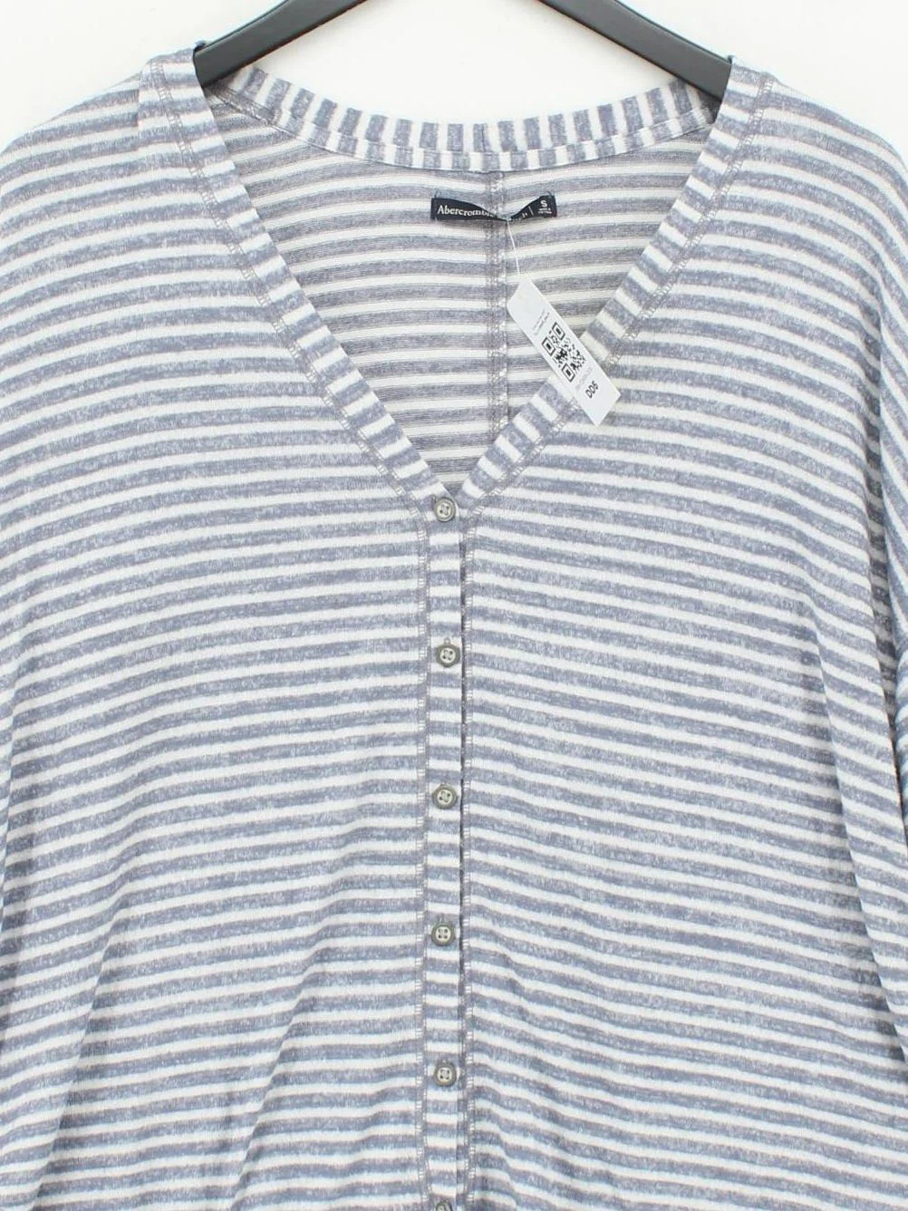 Abercrombie & Fitch Women's Top S Grey Polyester with Viscose, Elastane Basic - Image 3