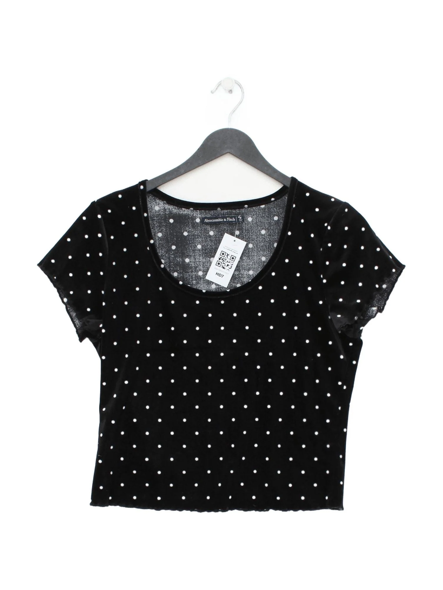 Abercrombie & Fitch Women's Top UK 10 Black 100% Other Cropped