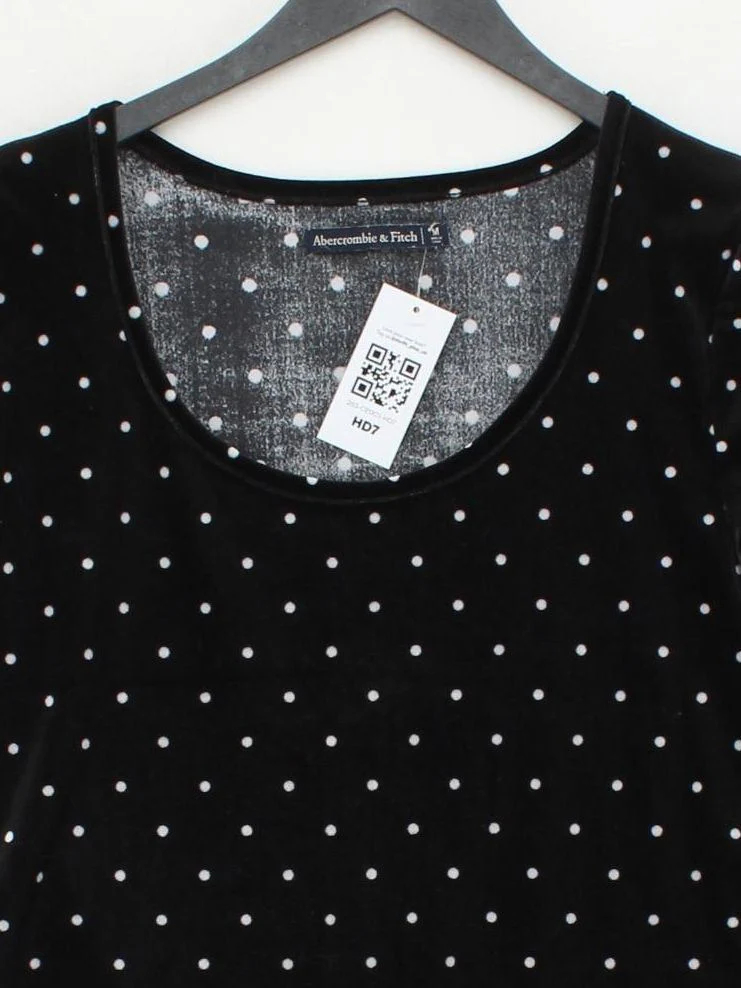 Abercrombie & Fitch Women's Top UK 10 Black 100% Other Cropped - Image 3