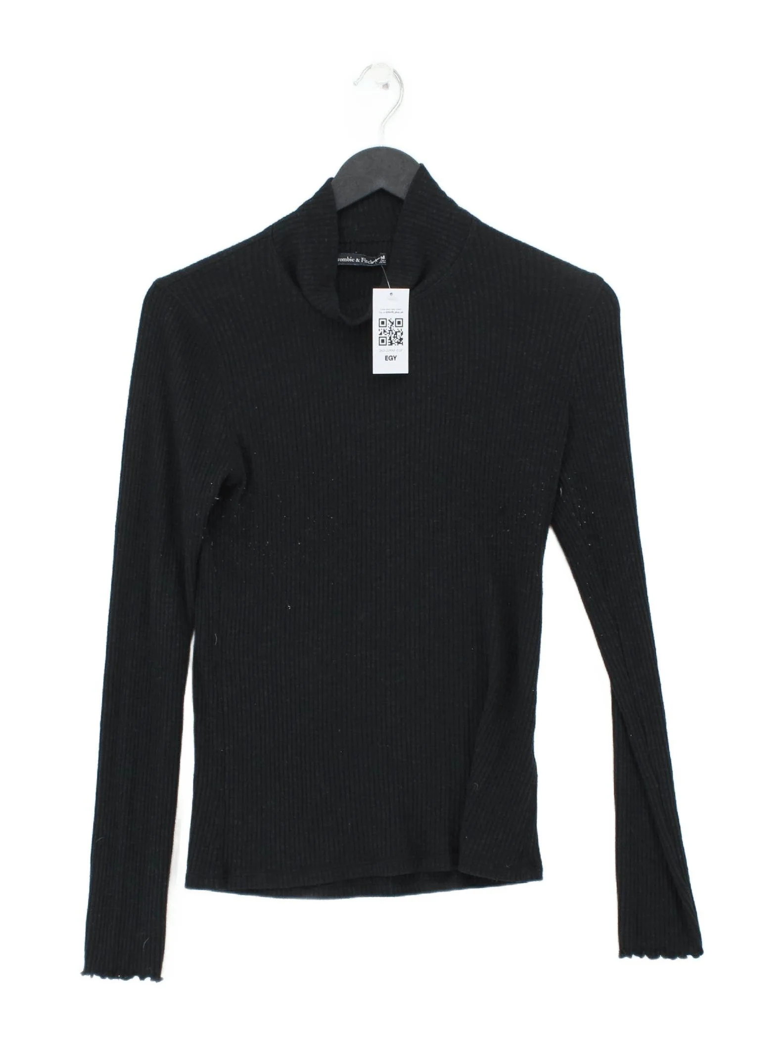 Abercrombie & Fitch Women's Top UK 10 Black 100% Other Jersey