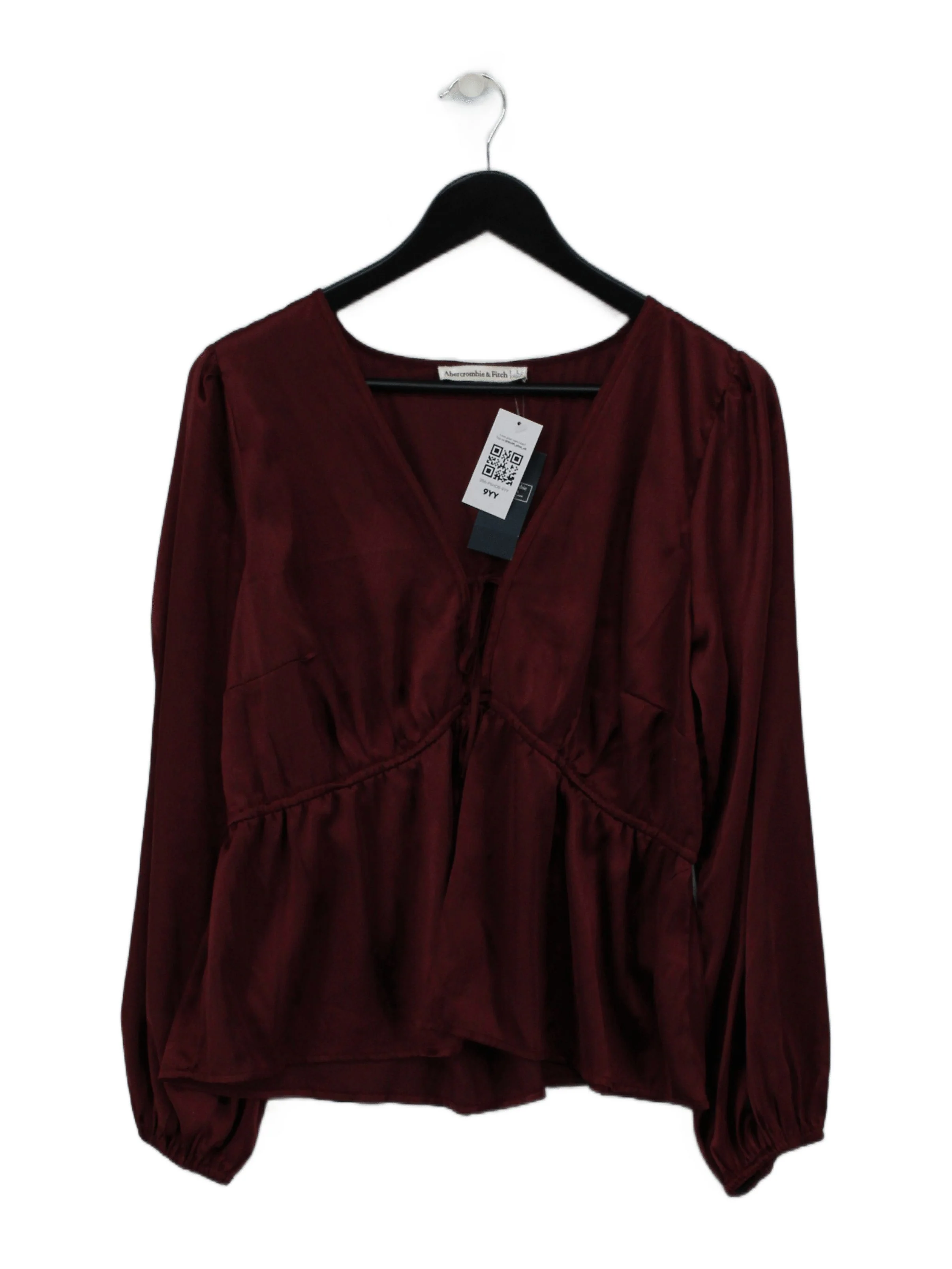 Abercrombie & Fitch Women's Top UK 12 Red 100% Polyester Basic