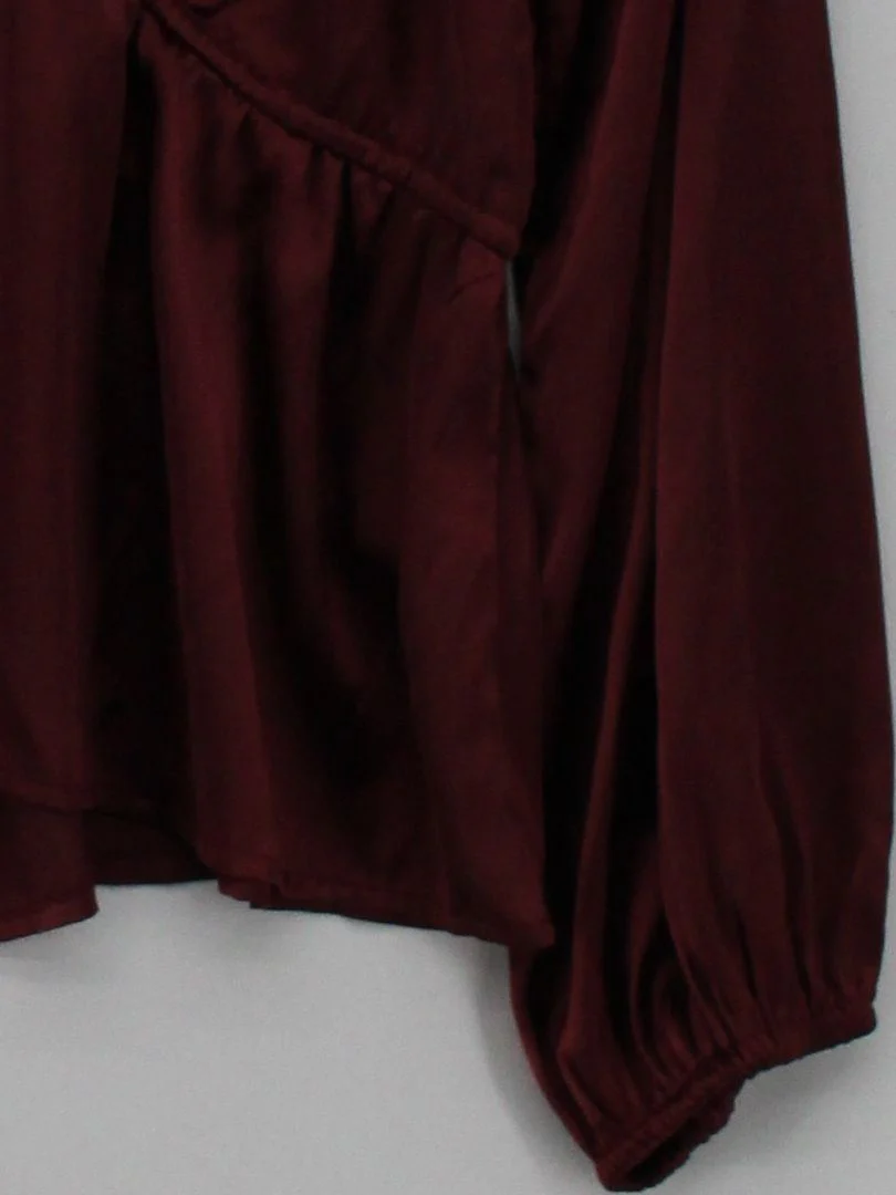 Abercrombie & Fitch Women's Top UK 12 Red 100% Polyester Basic - Image 4